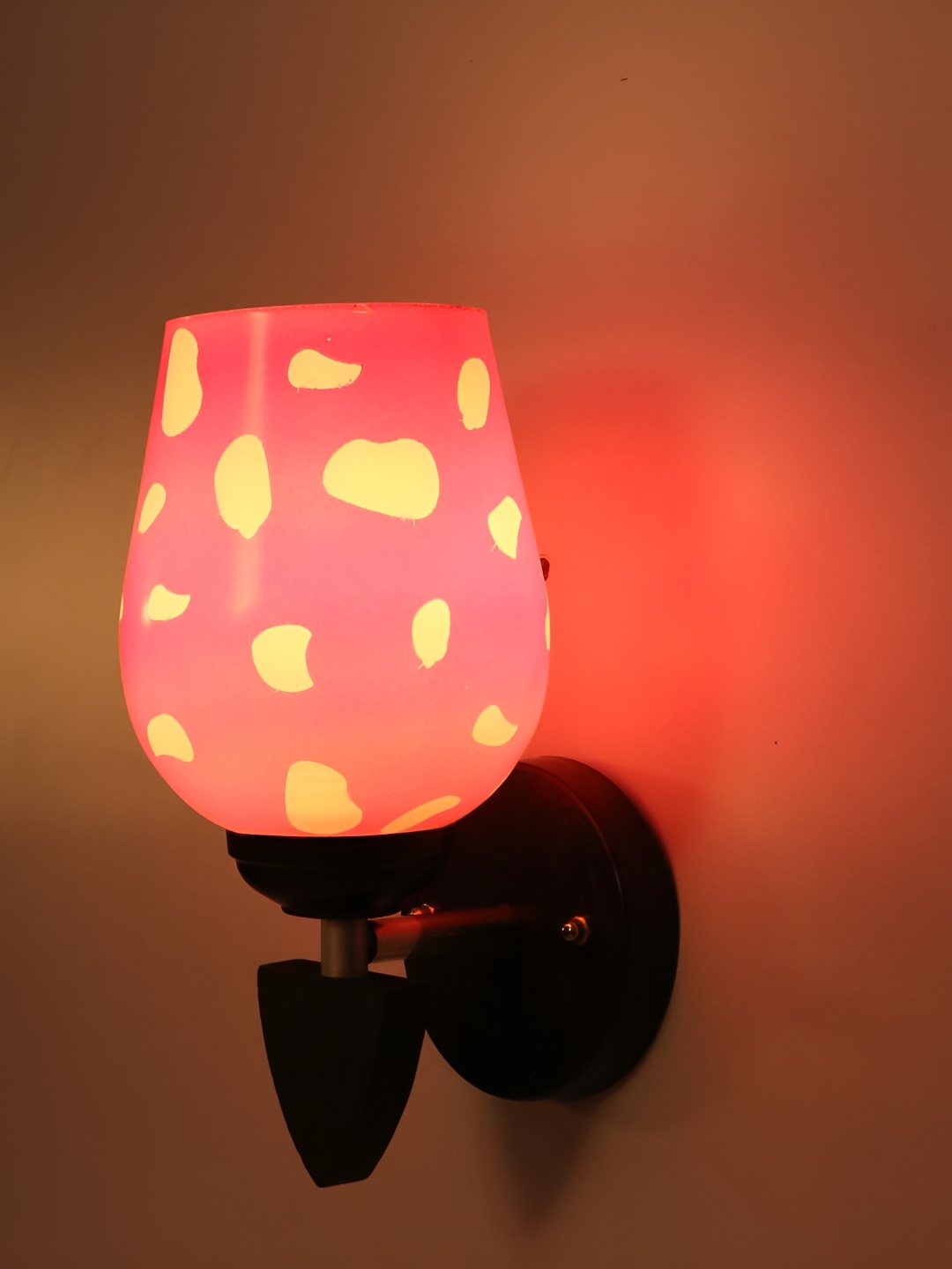 

1ST TIME Pink & White Printed Glass Contemporary Wall Lamp