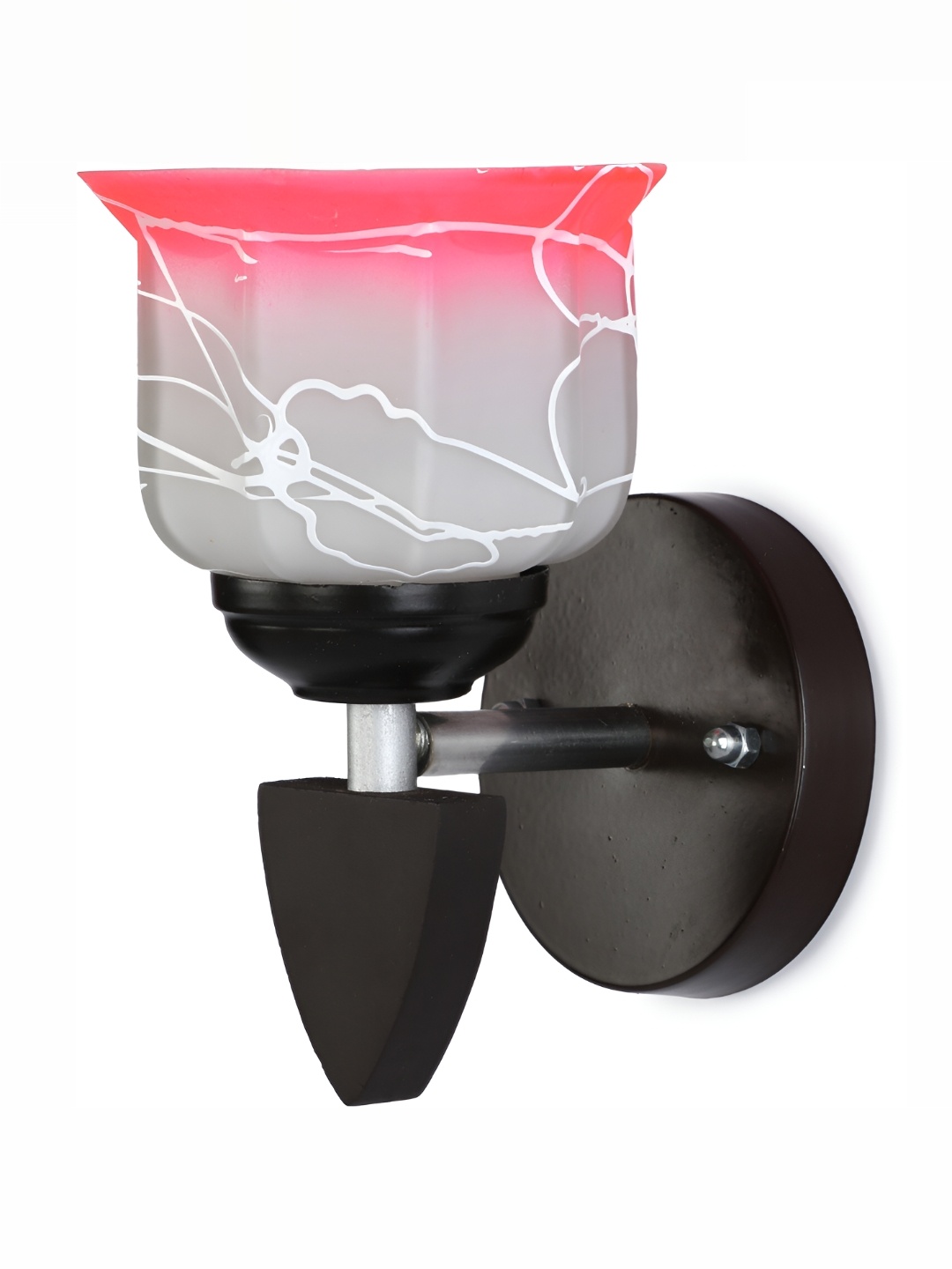 

1ST TIME Pink & Grey Printed Glass Traditional Abstract Shaped Wall Lamp