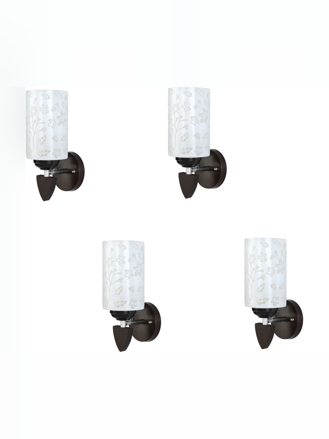 

1ST TIME White & Black 4 Pieces Printed Glass Contemporary Wall Lamps