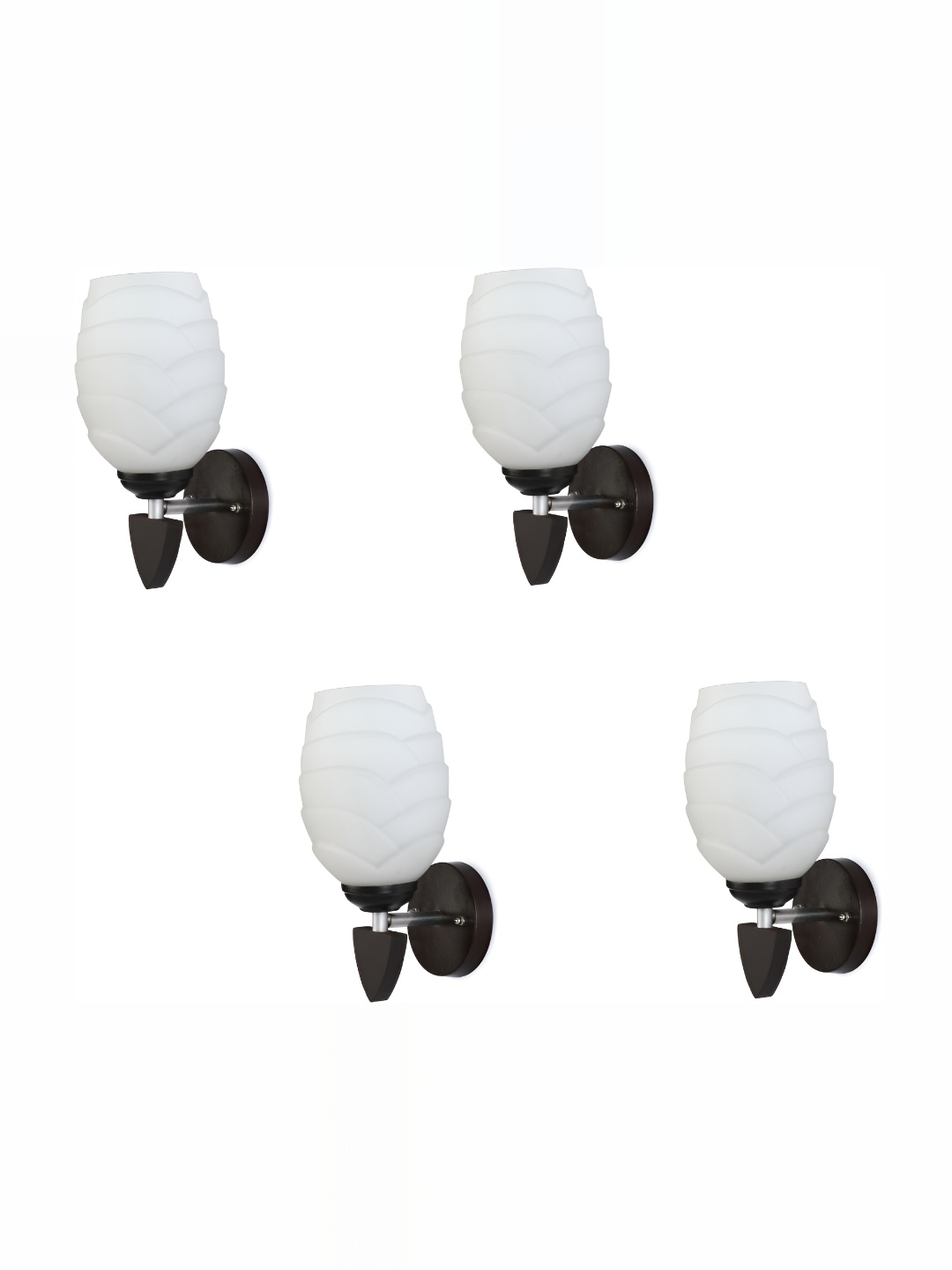 

1ST TIME White 4 Pieces Textured Glass Contemporary Wall Lamps