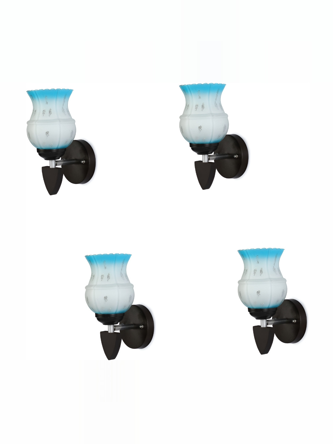 

1ST TIME White & Blue 4 Pieces Abstract Shaped Contemporary Wall Lamps