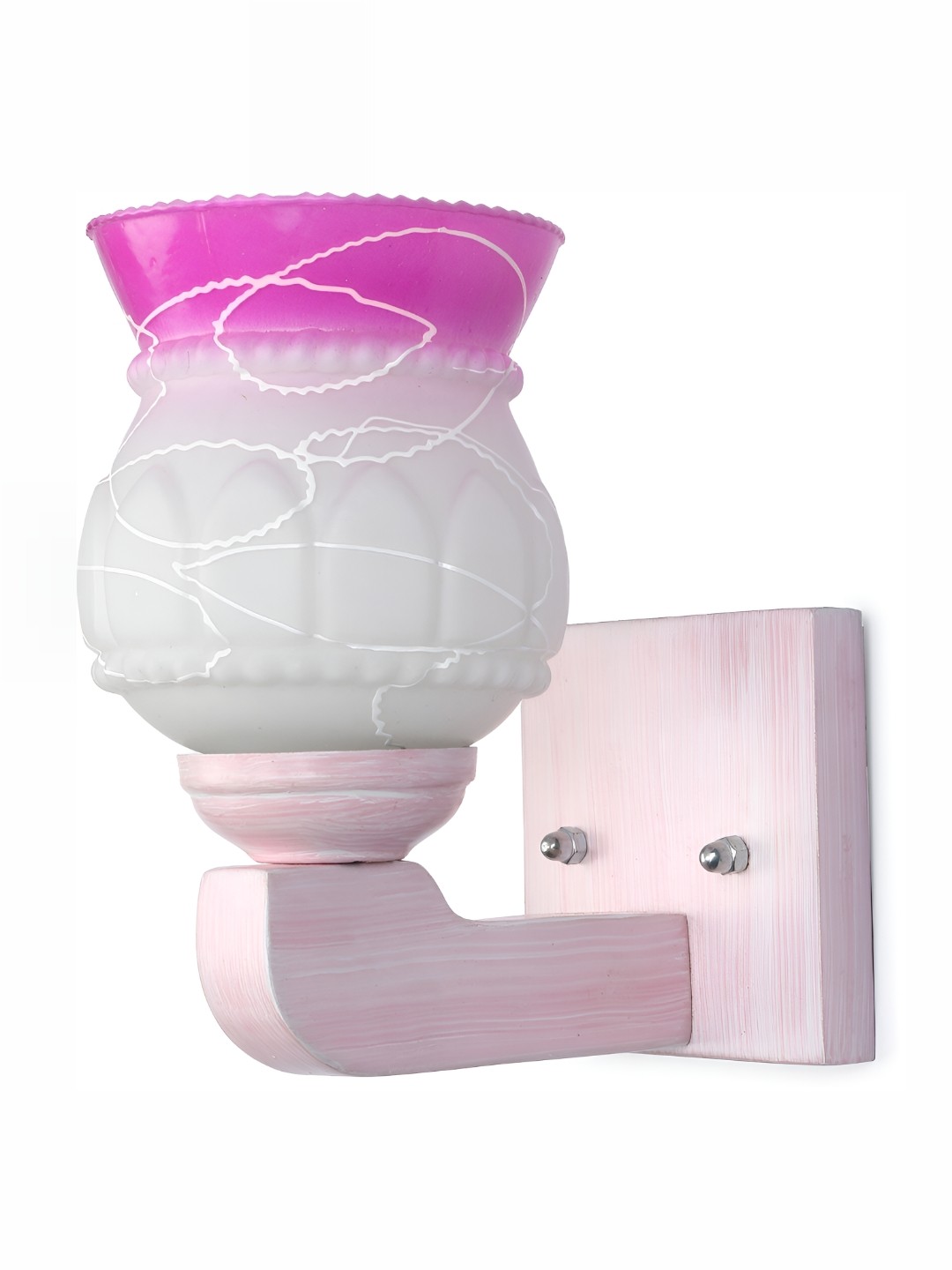 

1ST TIME White & Pink Colourblocked Glass Contemporary Wall Lamp