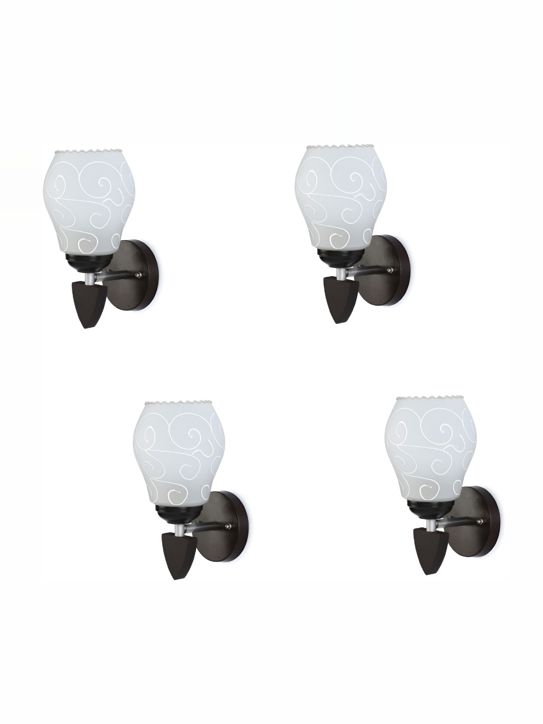 

1ST TIME White 4 Pieces Printed Glass Traditional Wall Lamps