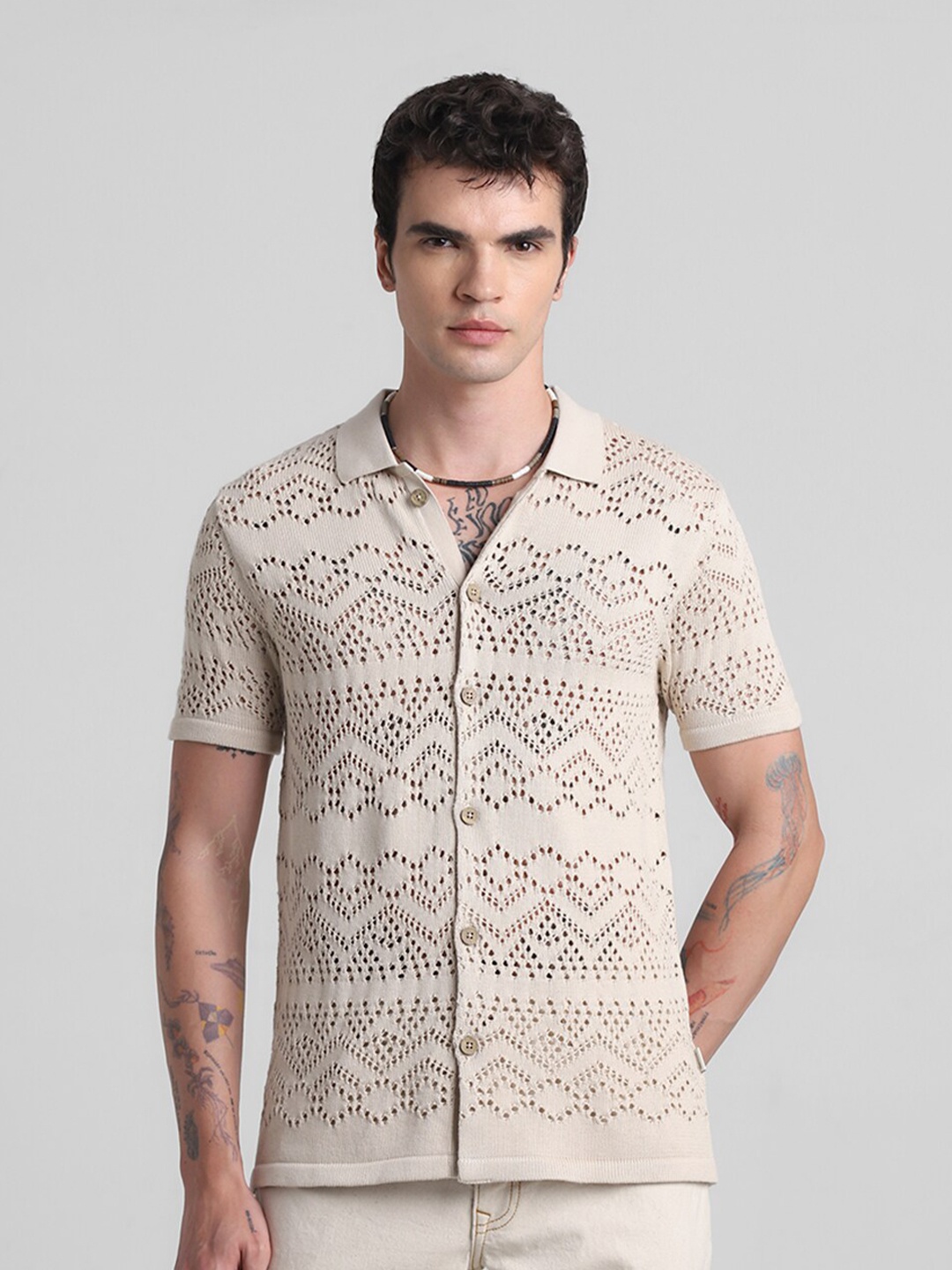 

Jack & Jones Polo Collar Slim Fit Cotton T-shirt, Beige