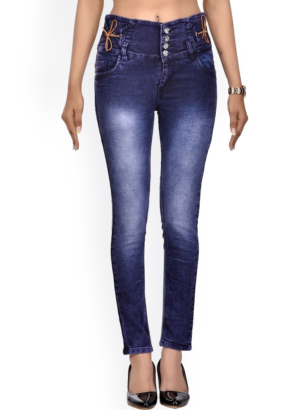 

BAESD Girls Skinny Fit Heavy Fade Jeans, Blue
