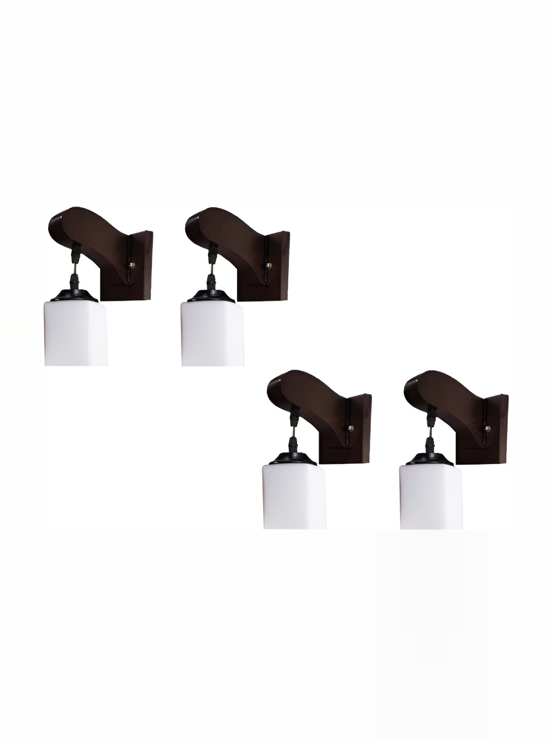 

1ST TIME White & Black 4 Pcs Glass Contemporary Rectangle Shaped Wall Lamp