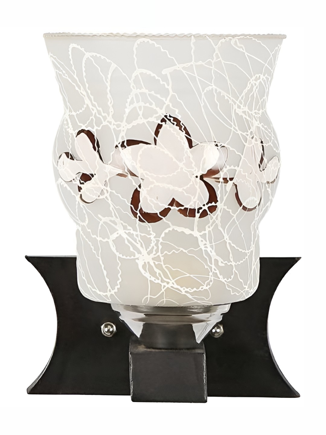 

1ST TIME White & Brown Textured Glass Wall Lamp