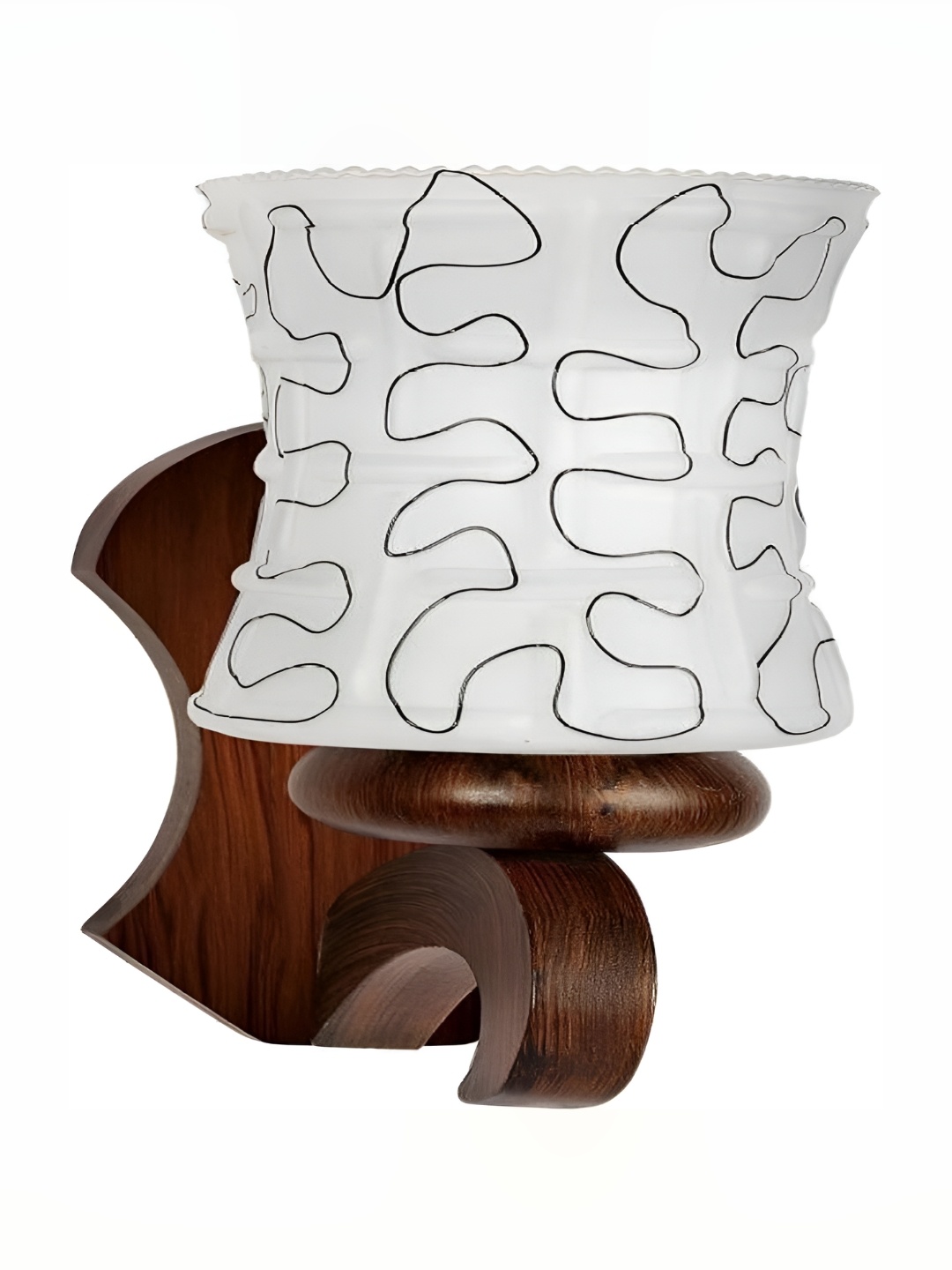 

1ST TIME White & Brown Printed Glass Contemporary Rectangle Shaped Wall Lamp