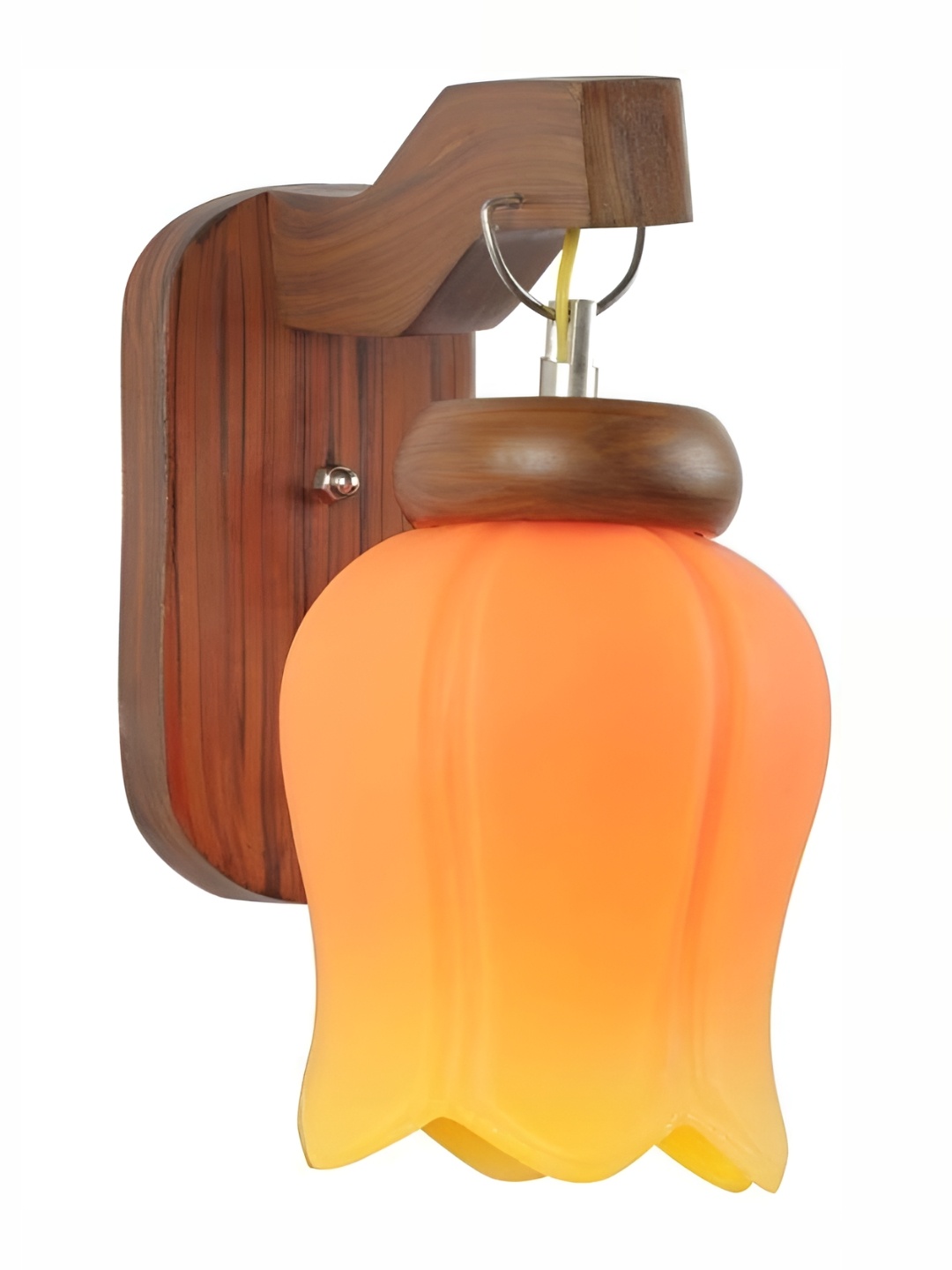 

1ST TIME Orange Textured Glass Bell Shaped Contemporary Wall Lamp