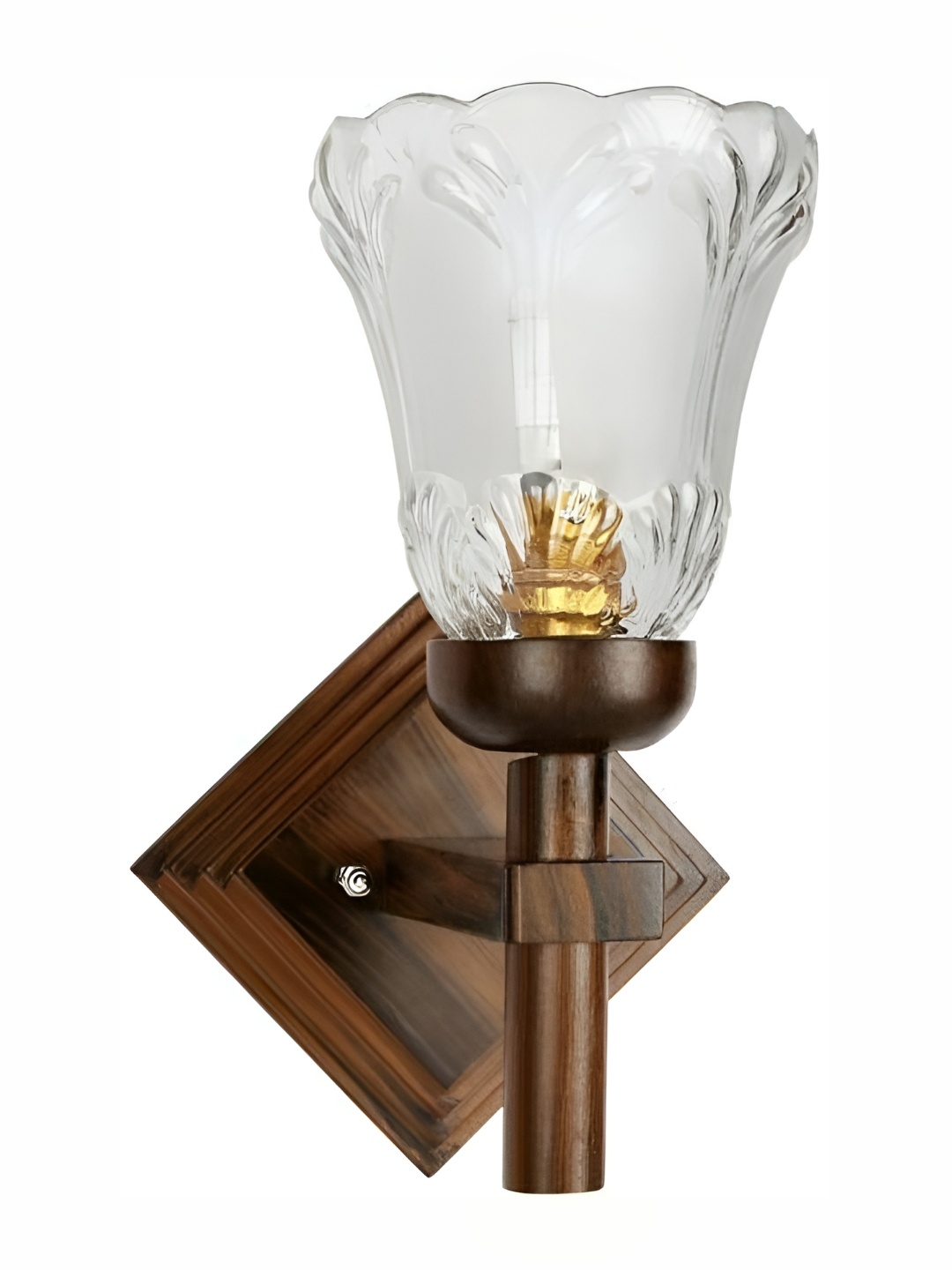 

1ST TIME Transparent & Brown Textured Glass Traditional Wall Lamp