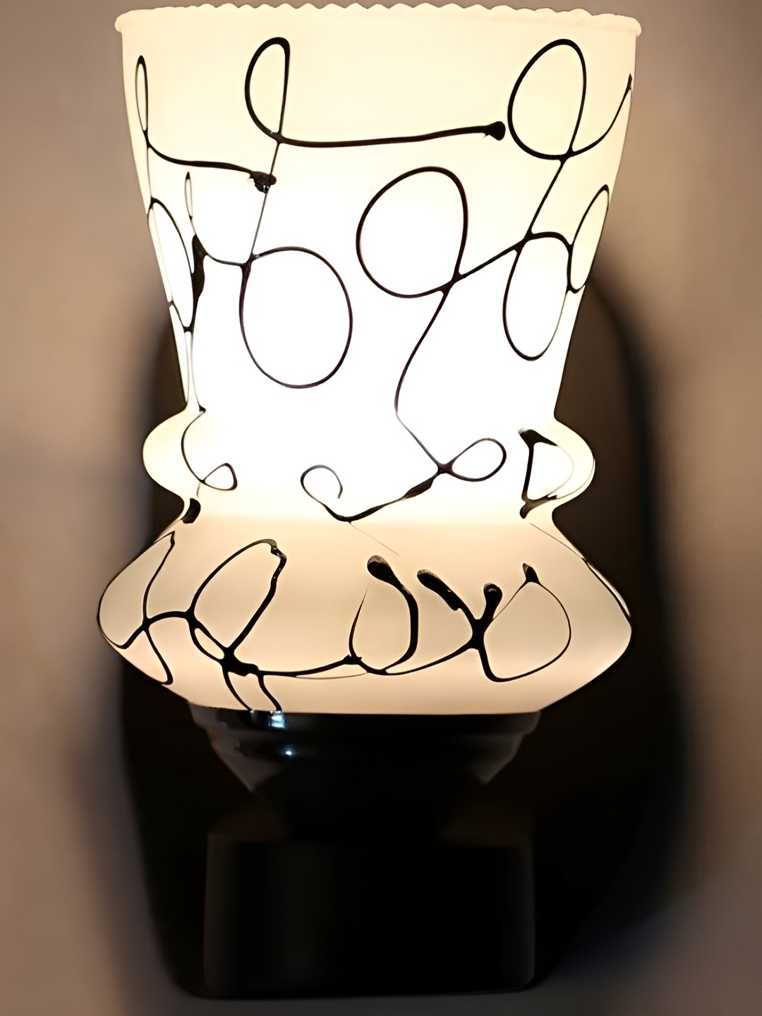 

1ST TIME White & Black Printed Glass Abstract Shaped Contemporary Wall Lamp