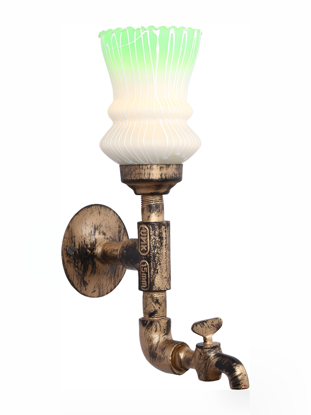

1ST TIME Green & White Printed Glass Contemporary Wall Lamp