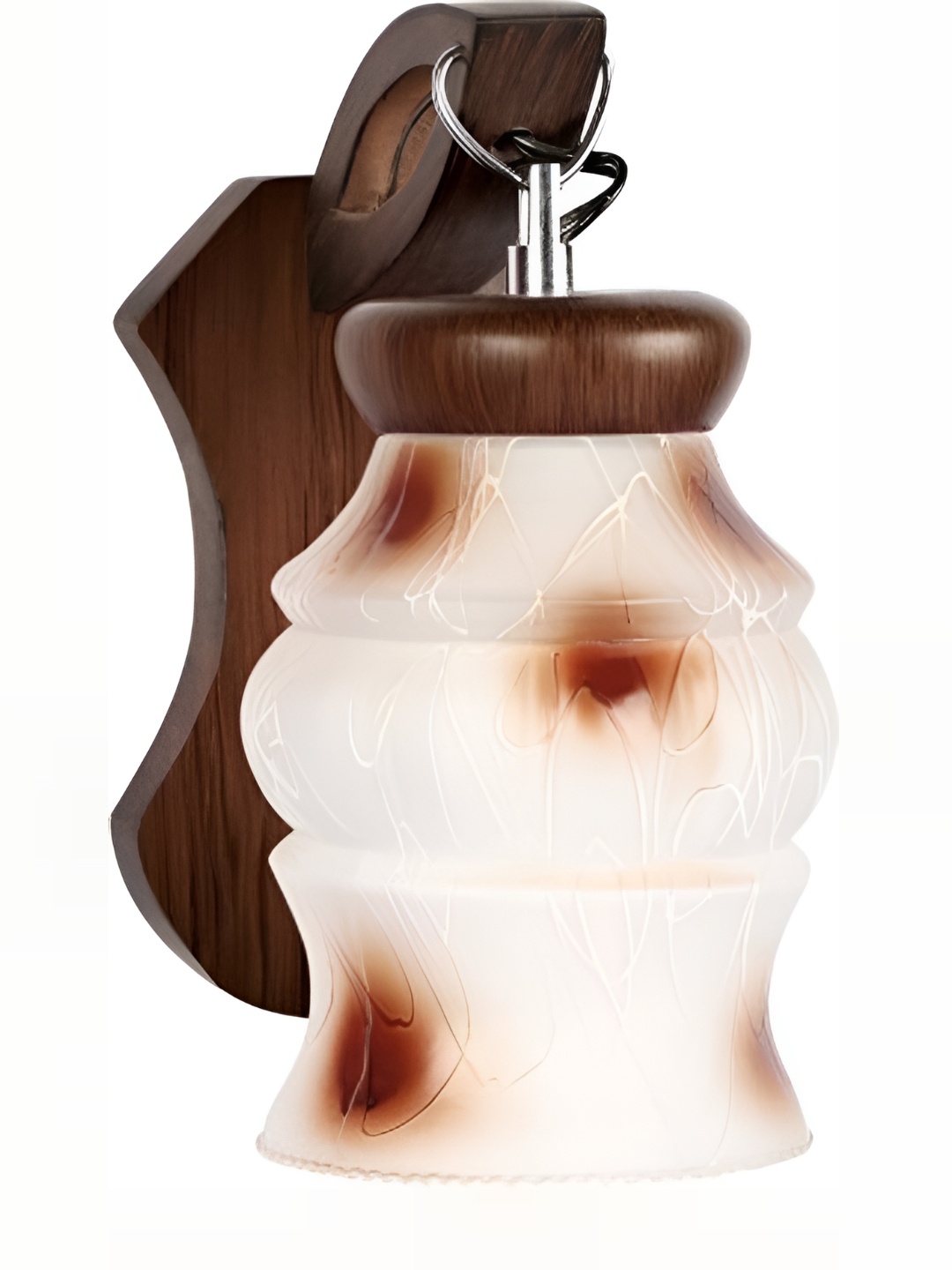 

1ST TIME White & Brown Printed Glass Traditional Rectangle Shaped Wall Lamp