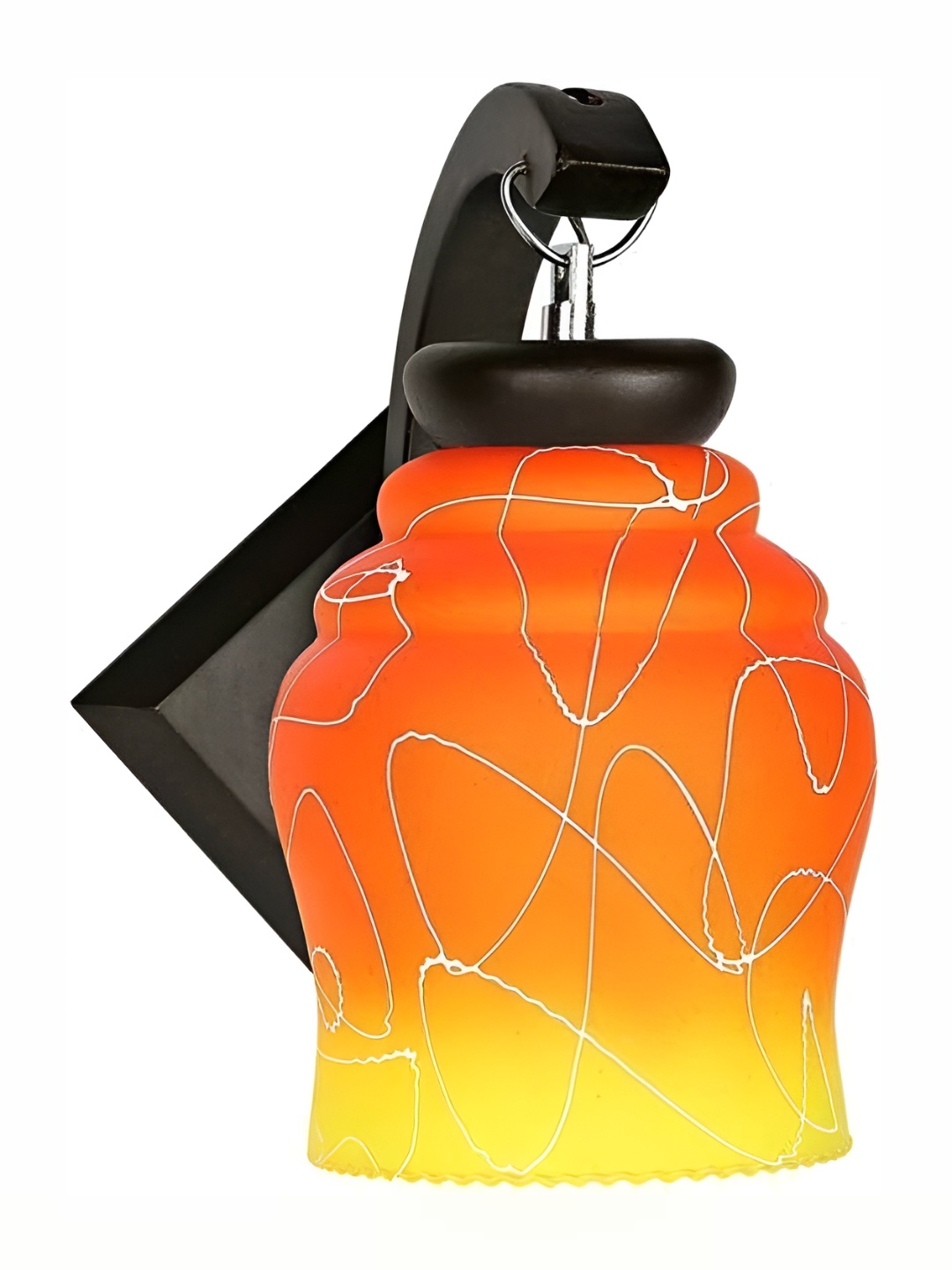 

1ST TIME Orange & Yellow Colourblocked Glass Traditional Rectangle Shaped Wall Lamp