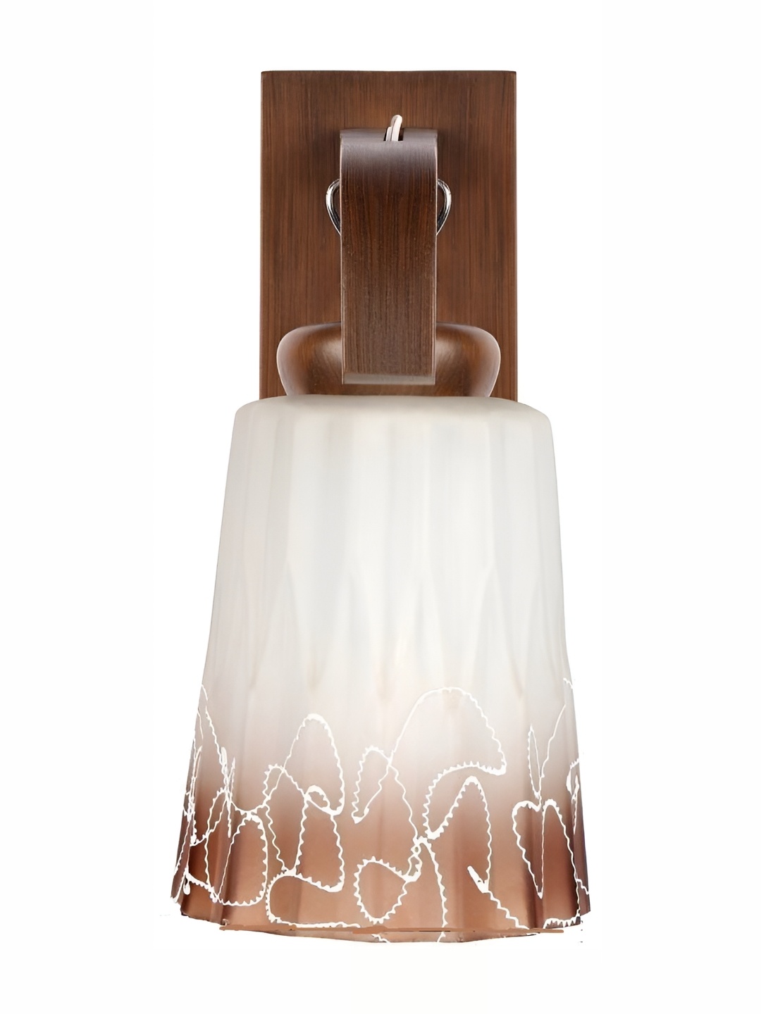 

1ST TIME White & Brown Printed Glass Abstract Shaped Shaped Wall Lamp