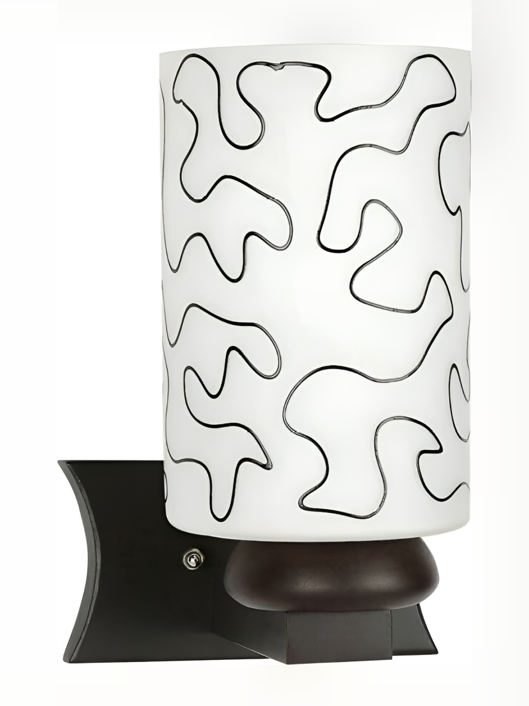 

1ST TIME White & Black Printed Glass Traditional Rectangle Shaped Wall Lamp