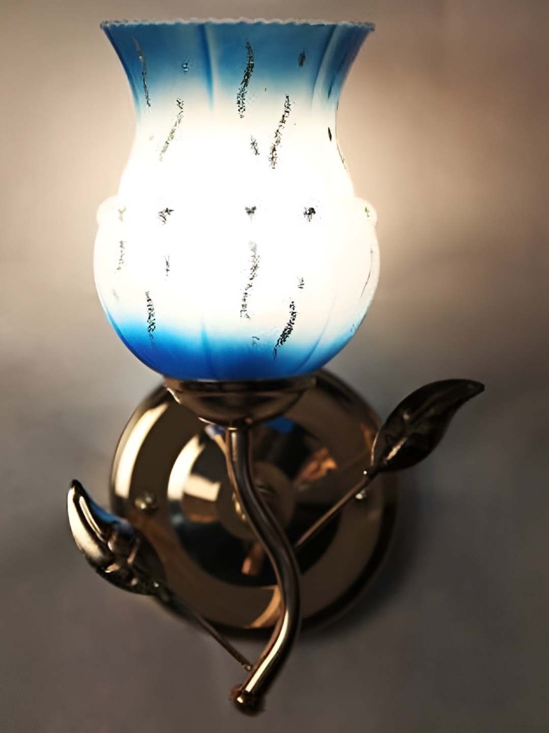 

1ST TIME Blue & Beige Printed Glass Contemporary Wall Lamp