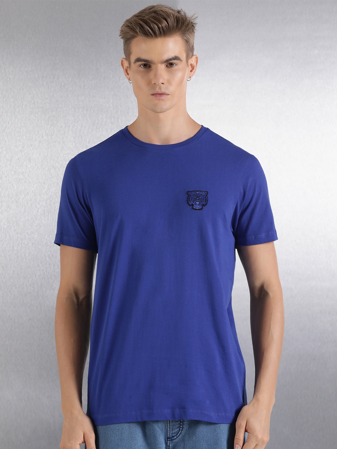 

Breakbounce Round Neck Short Sleeves Cotton T-shirt, Blue