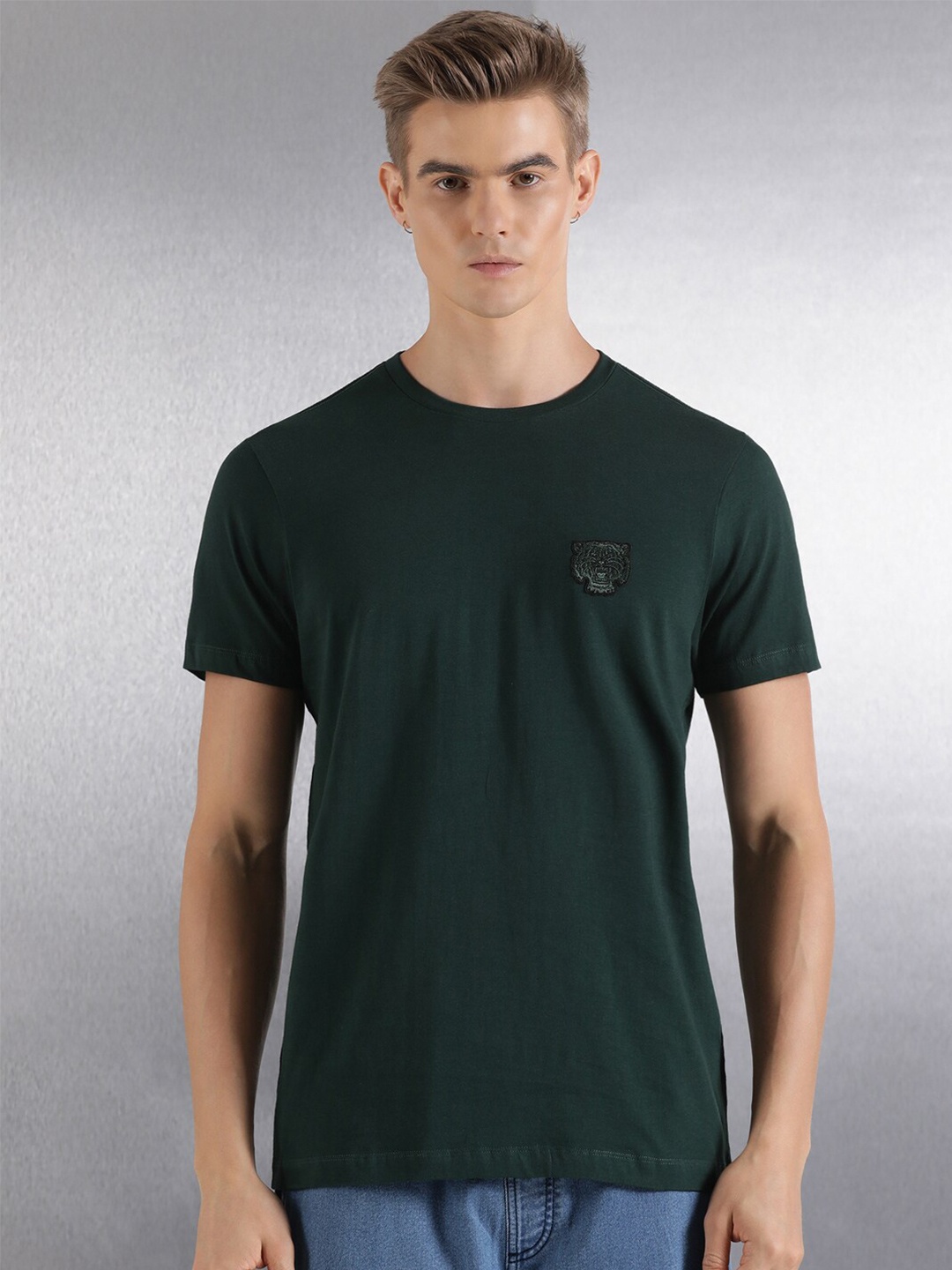 

Breakbounce Round Neck Short Sleeves Cotton T-shirt, Green