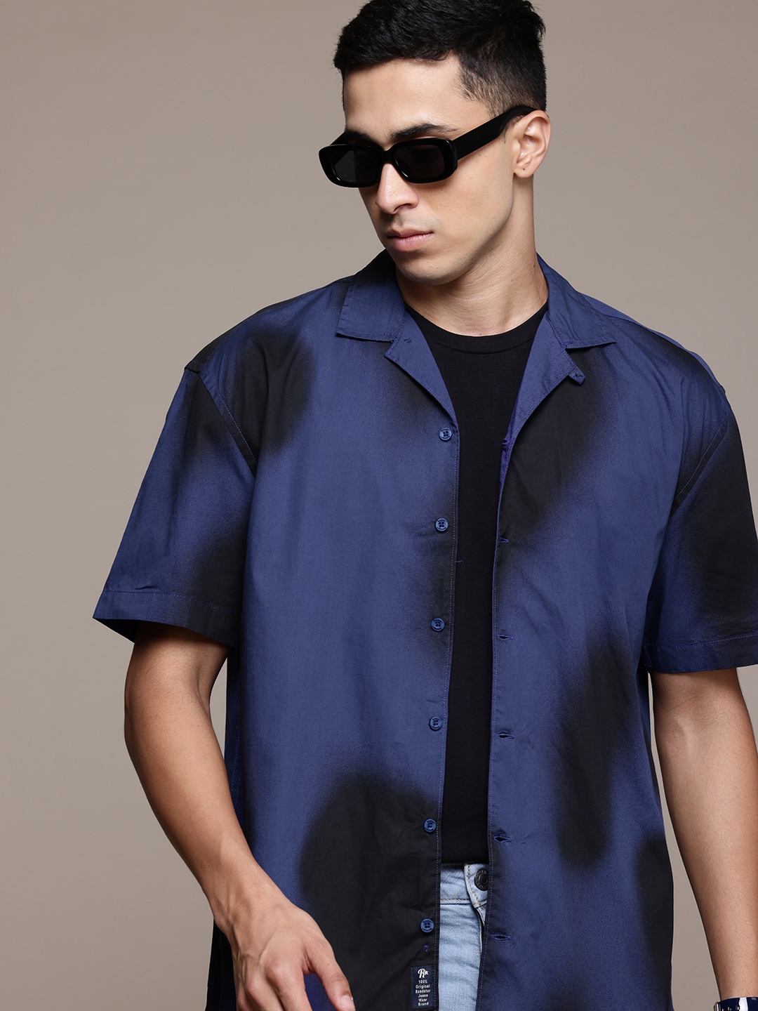 

The Roadster Lifestyle Co. Ombre Printed Casual Shirt, Blue