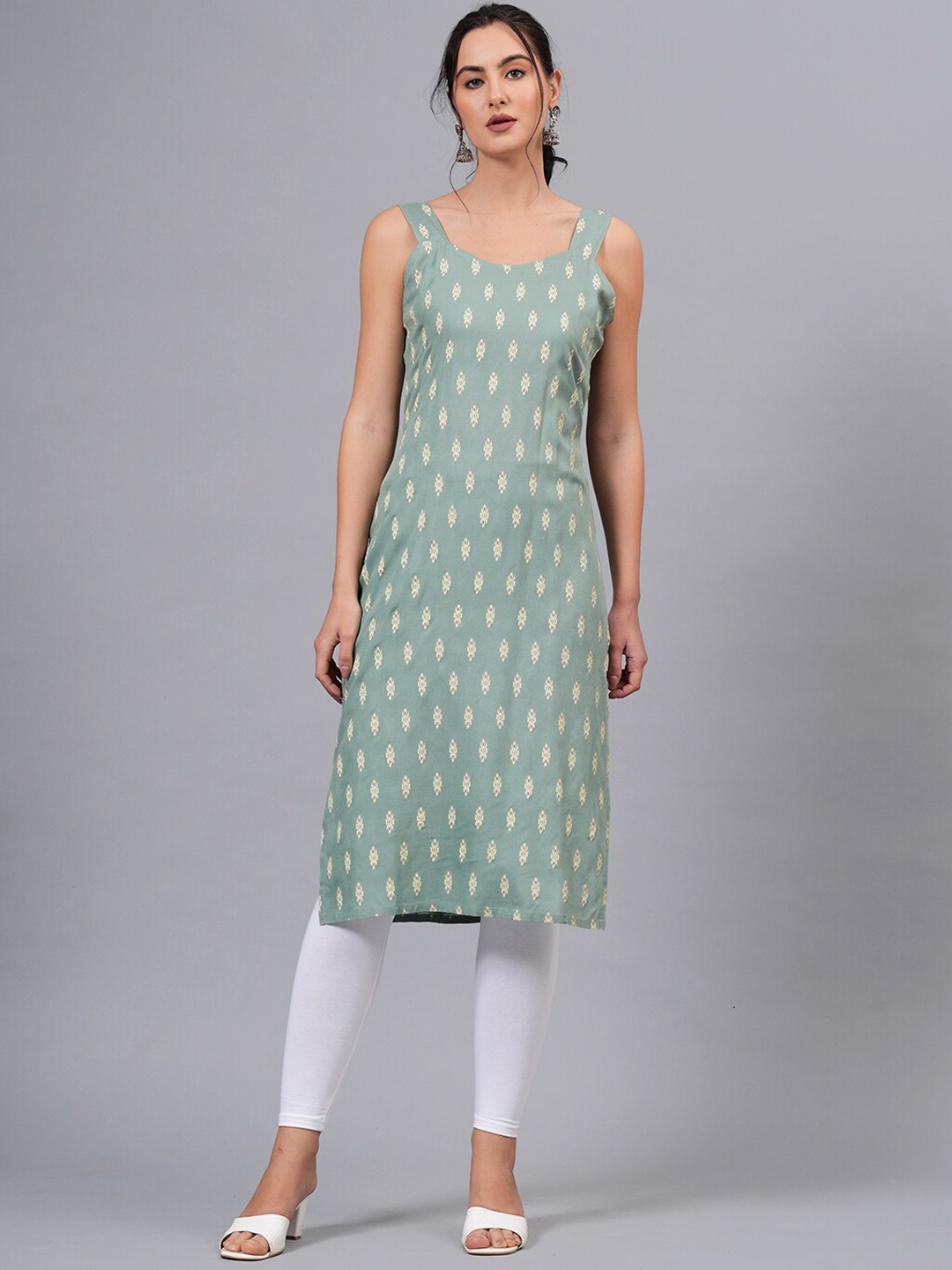 

HIGHLIGHT FASHION EXPORT Ethnic Motifs Printed Kurta, Green