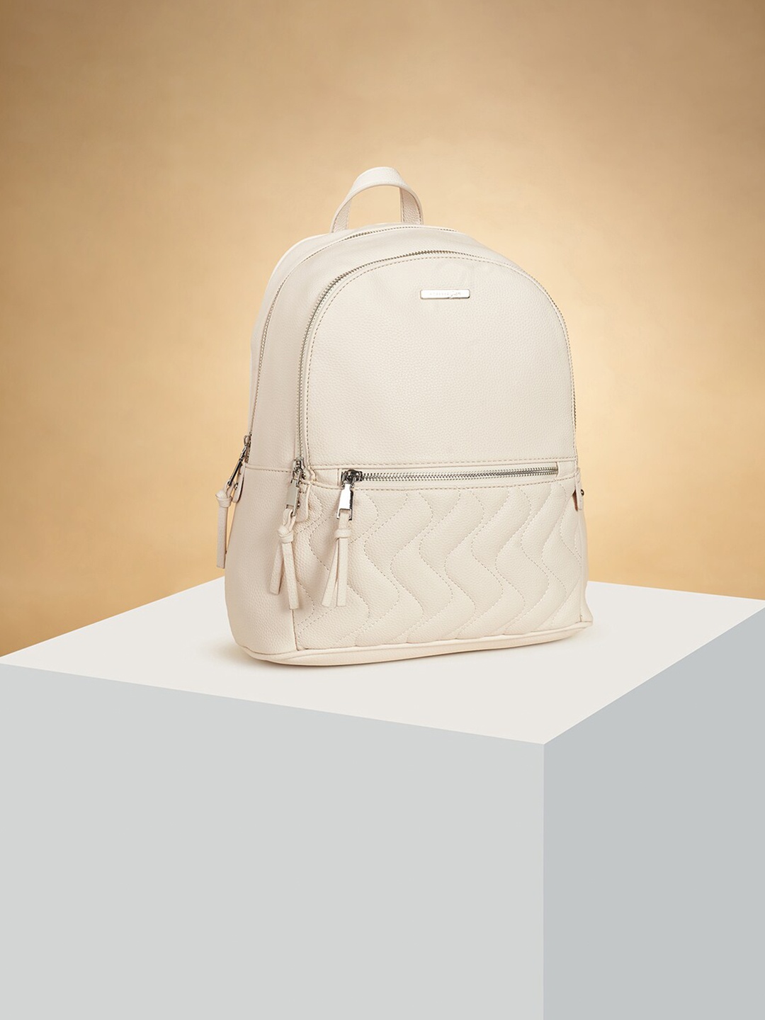 

Forever Glam by Pantaloons Women Textured Backpack, Off white
