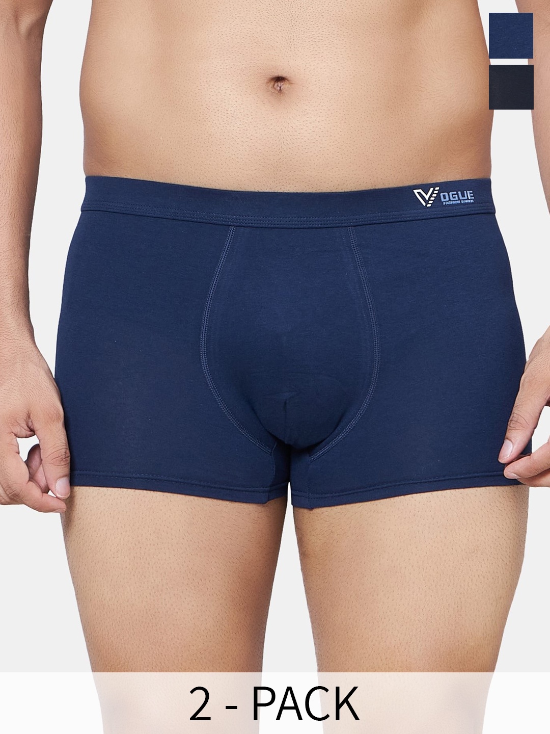 

PLUMBURY Pack of 2 Trunks MB/SPANTY617NBLUE/BLS, Navy blue