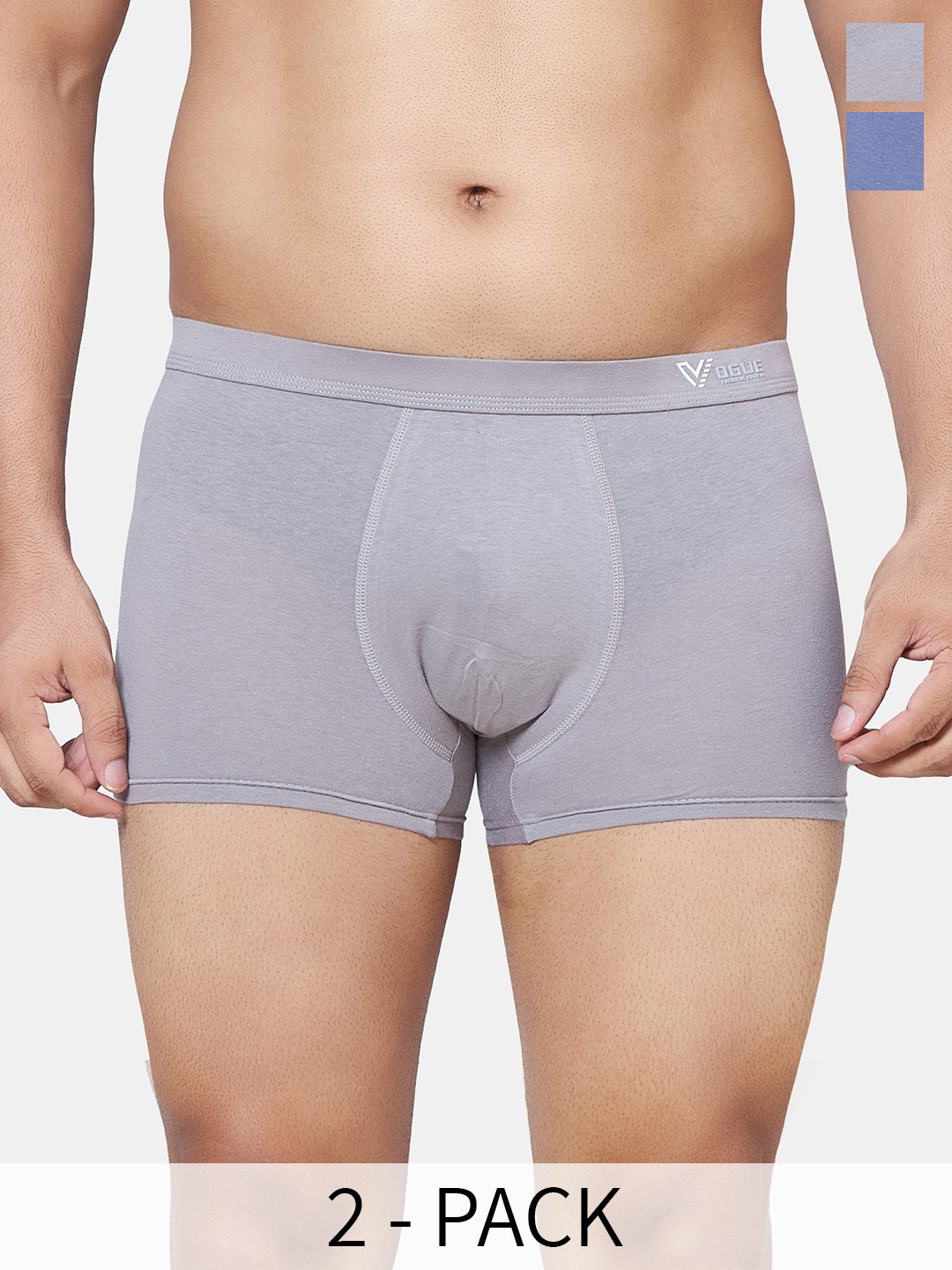 

PLUMBURY Pack of 2 Trunks MB/SPANTY617DBLUE/GRS, Grey