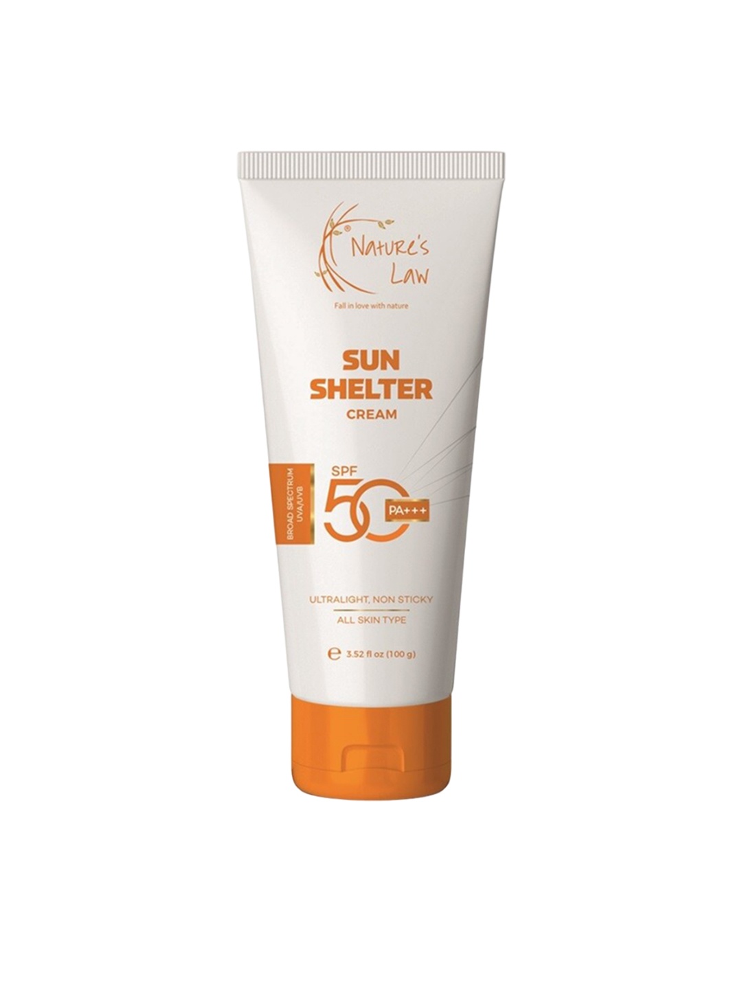 

Nature's Law Sun Shelter Ultra Light Sunscreen Cream With SPF 50 PA+++ - 100g, White