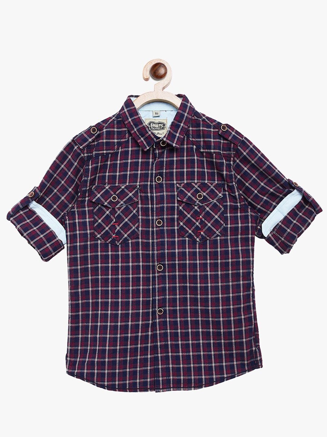 

BAESD Boys Classic Checked Casual Shirt, Maroon