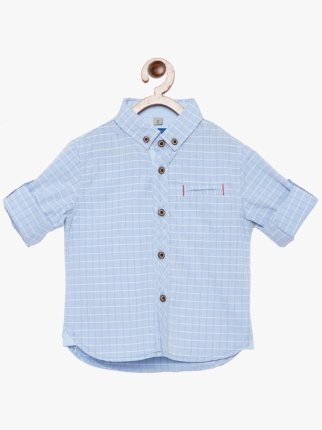 

BAESD Boys Classic Checked Casual Shirt, Blue