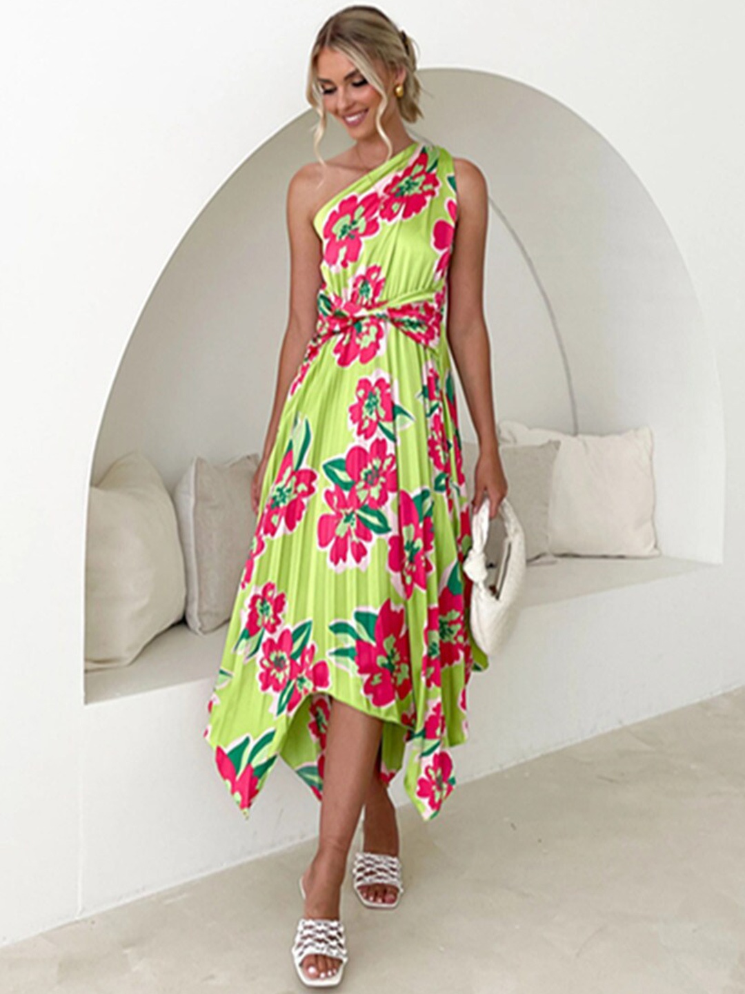

StyleCast Floral Printed A-Line Midi Dress, Green