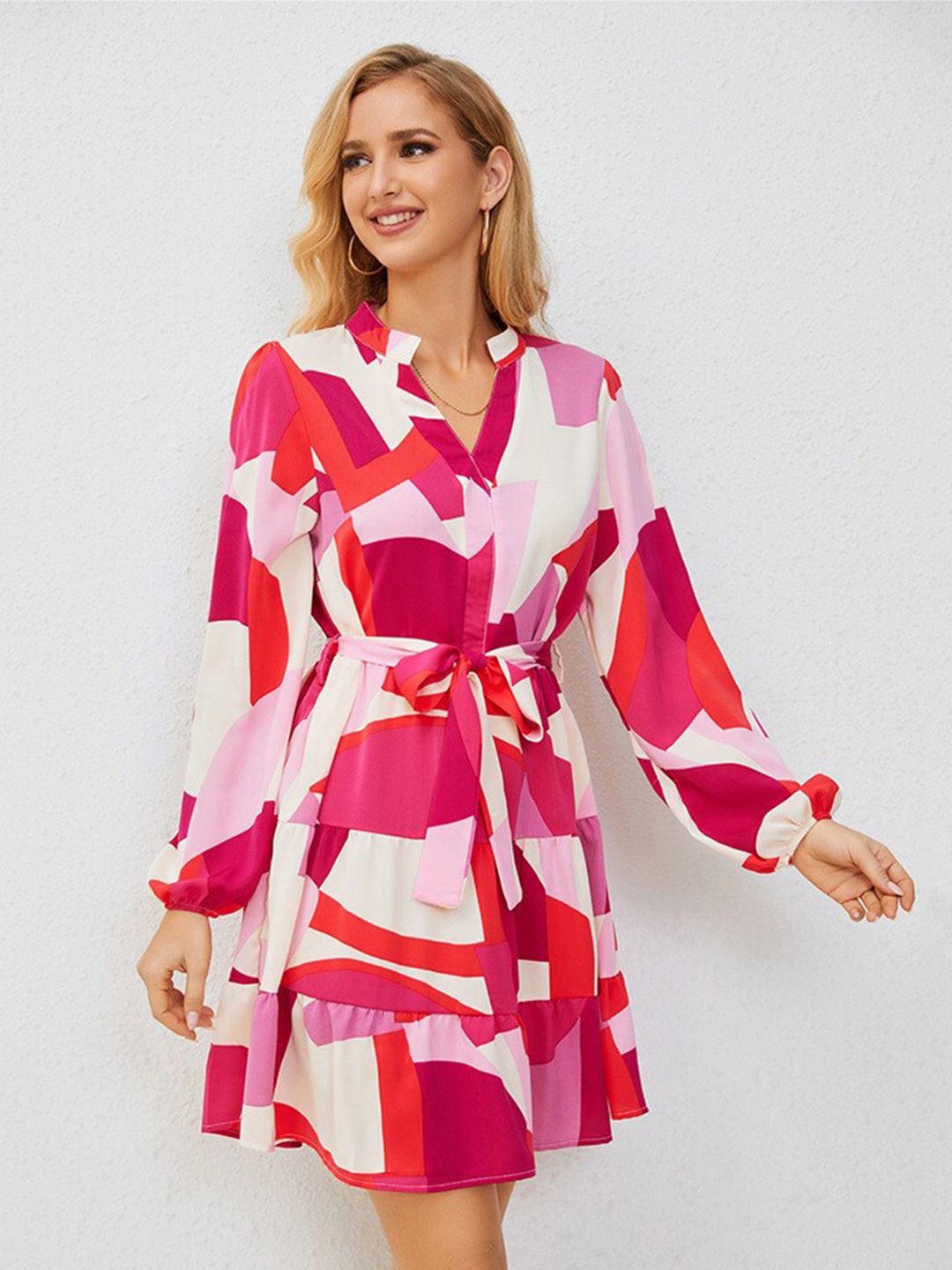 

StyleCast Abstract Printed Fit & Flare Dress, Pink