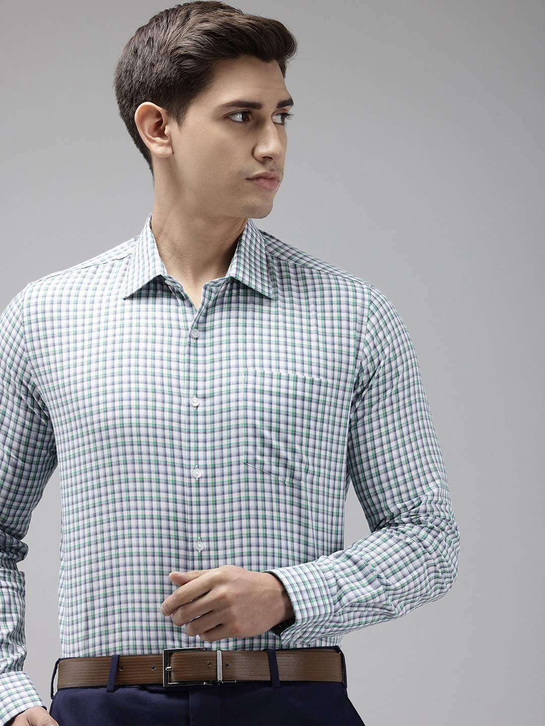 

Van Heusen Pure Cotton Slim Fit Checked Formal Shirt, Multi