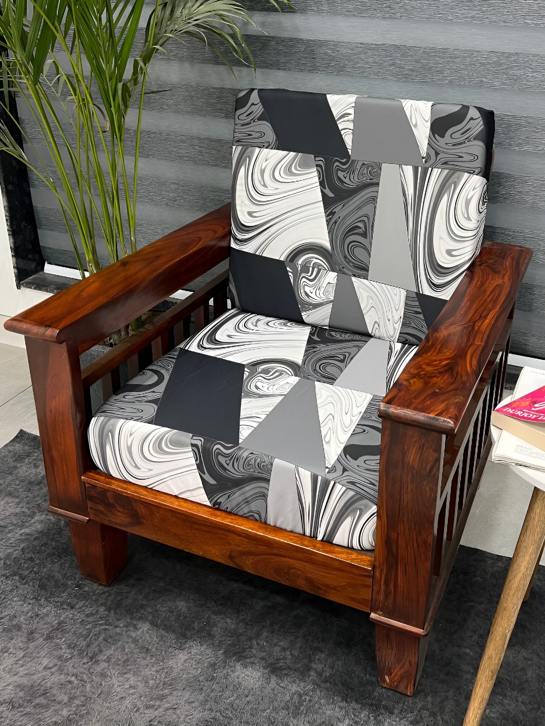 

ohello Black 4 Pieces Self Design Sofa Cover