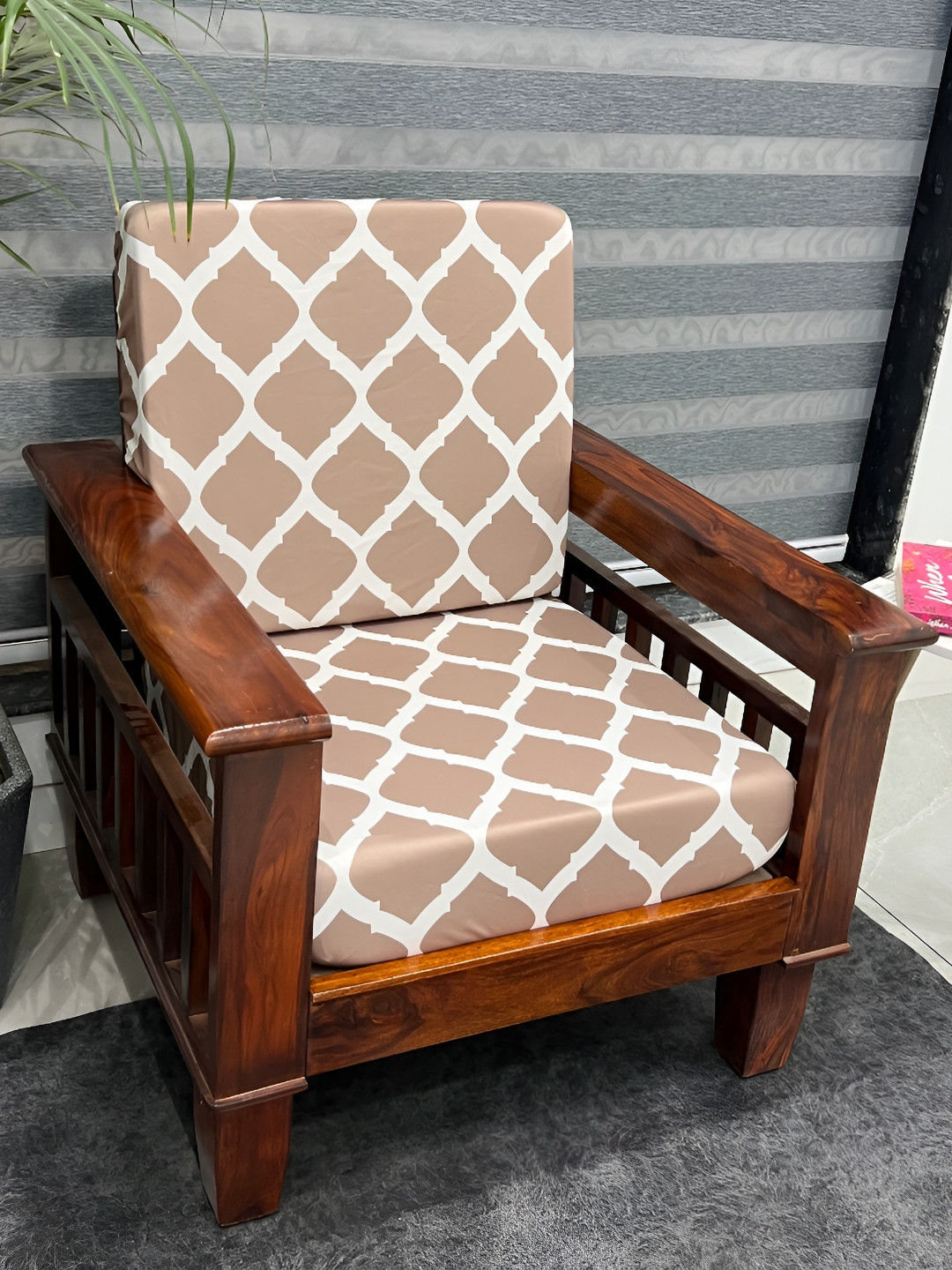

ohello Beige 10 Pieces Printed Sofa Cover