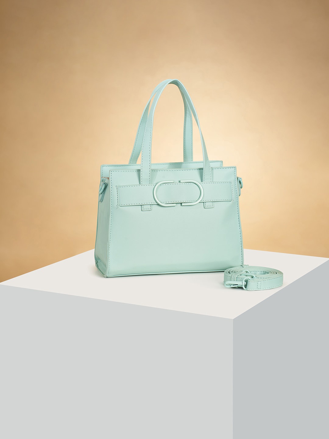 Forever Glam by Pantaloons Structured Handheld Bag, Blue