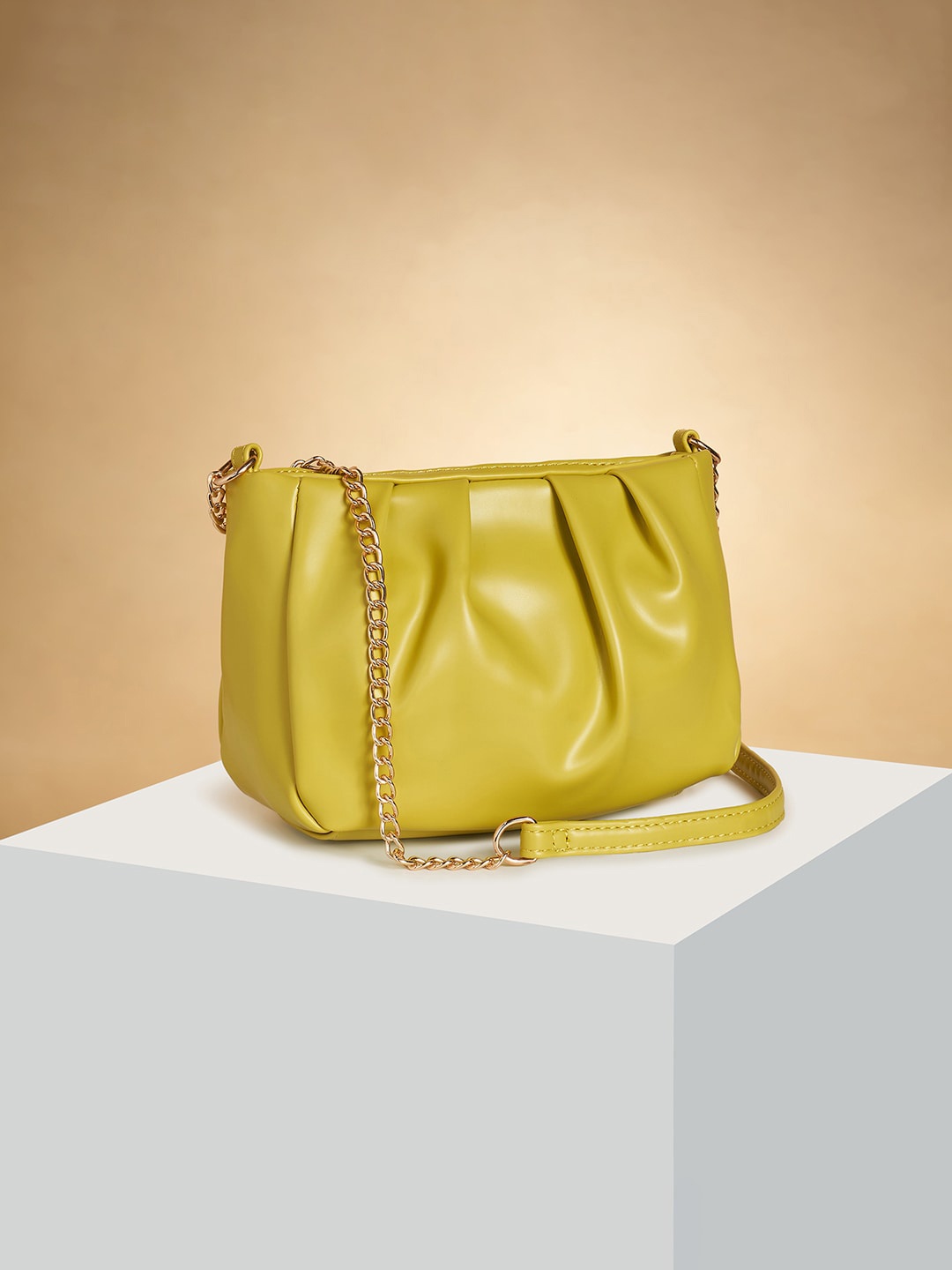

Forever Glam by Pantaloons Structured Sling Bag, Yellow