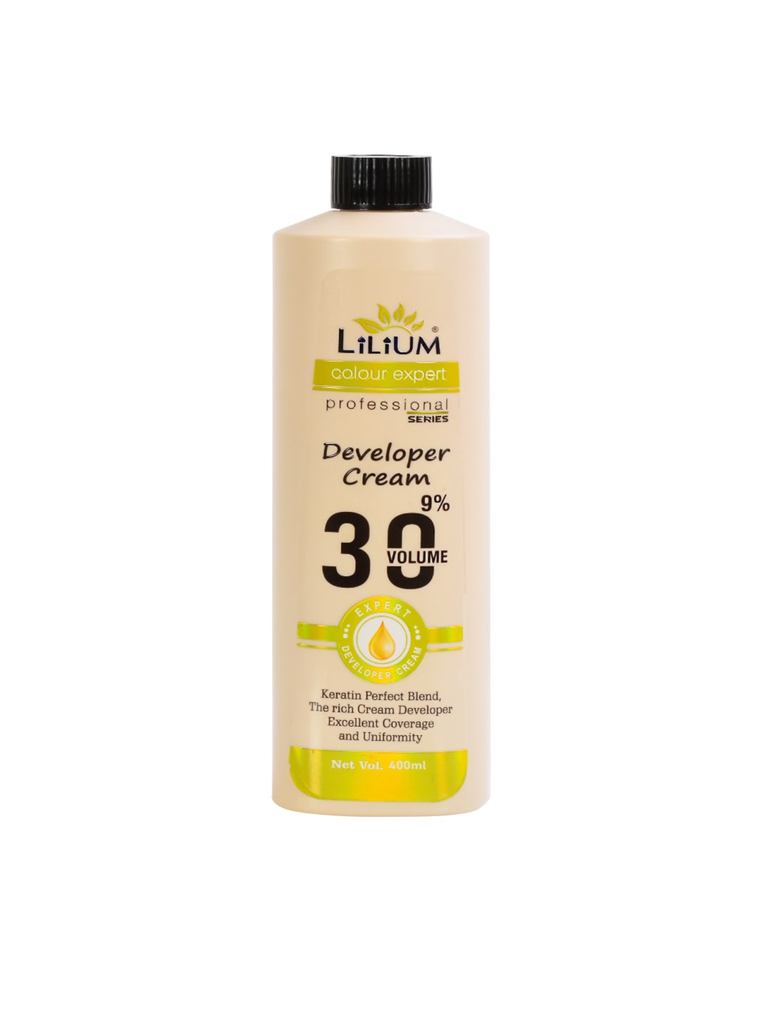 

Lilium Rich Cream Developer With Keratin Perfect Blend Hair Colour-400ml, Yellow