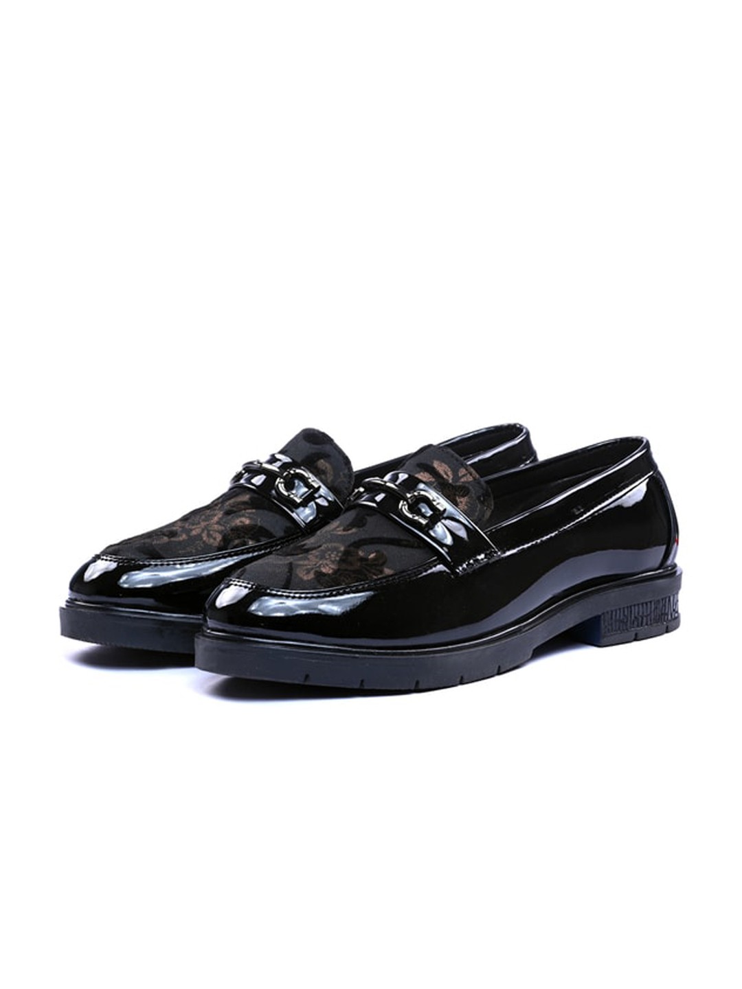 

ITALIAN ELEGANZA Men Printed Round Toe Lightweight Loafers, Black