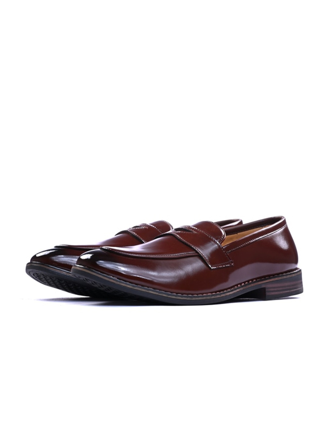 

ITALIAN ELEGANZA Men Round Toe Lightweight Penny Loafers, Brown