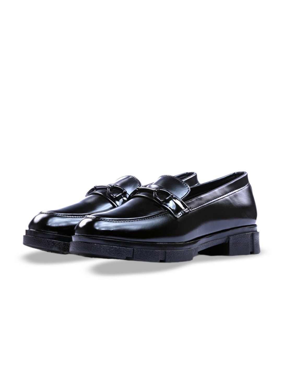 

ITALIAN ELEGANZA Men Round Toe Patent Leather Lightweight Loafers, Black