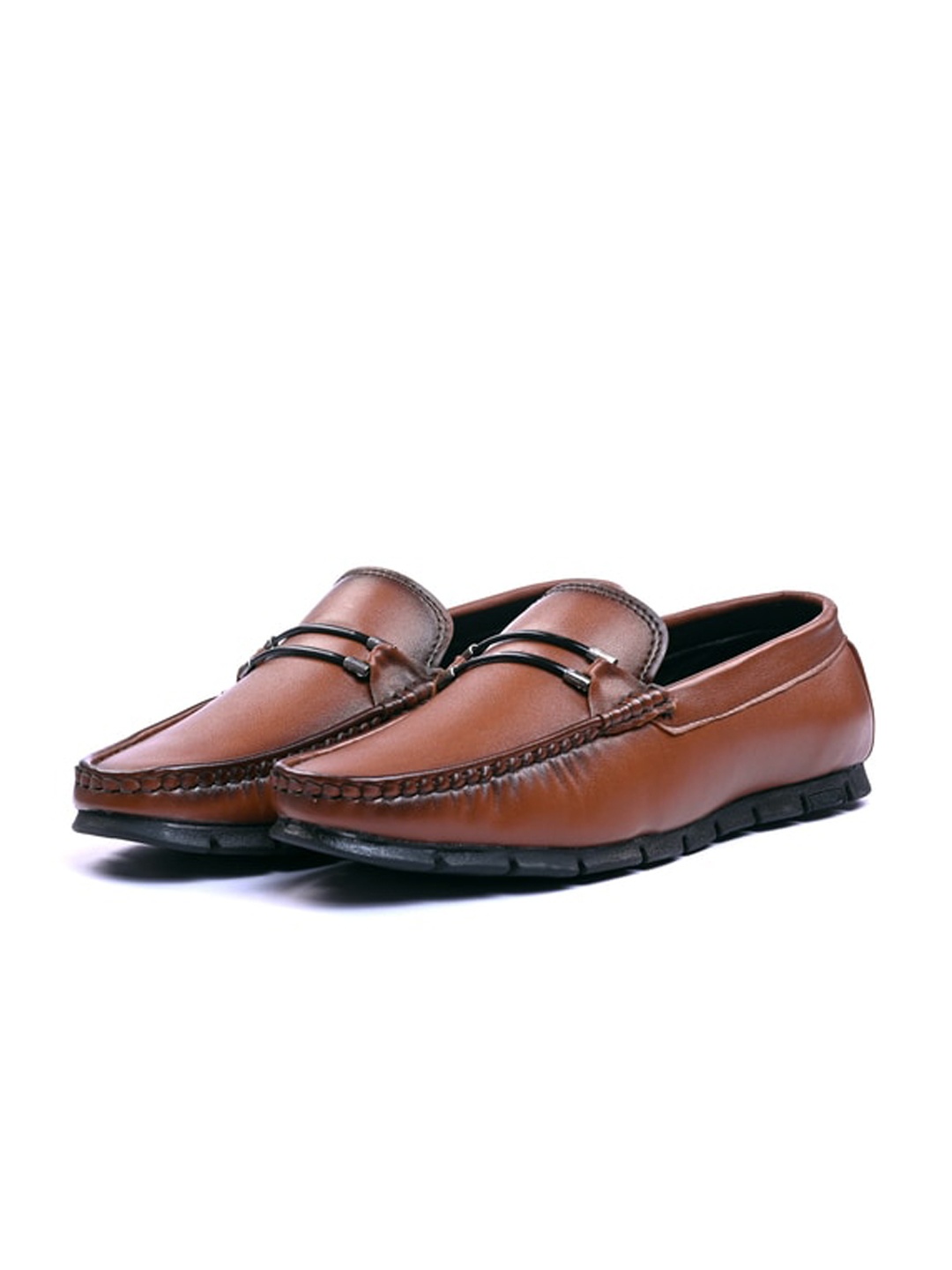 

ITALIAN ELEGANZA Men Round Toe Lightweight Loafers, Tan