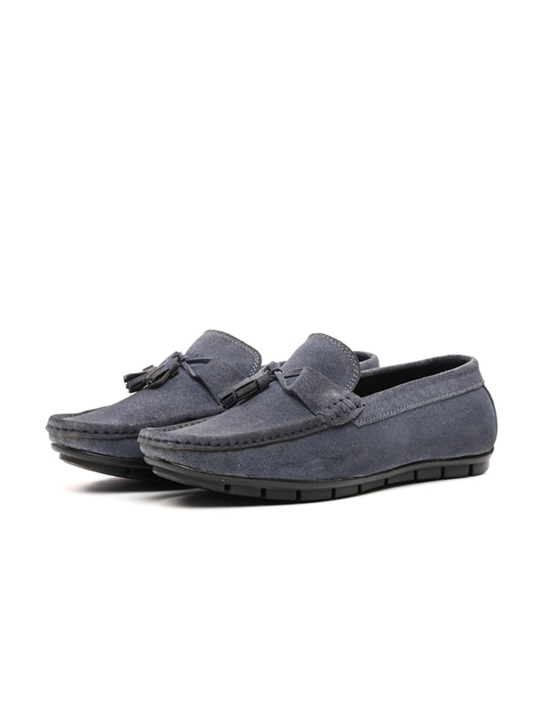 

ITALIAN ELEGANZA Men Round Toe Suede Lightweight Loafers, Grey