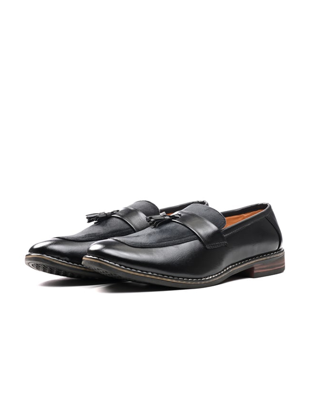 

ITALIAN ELEGANZA Men Round Toe Lightweight Loafers, Black