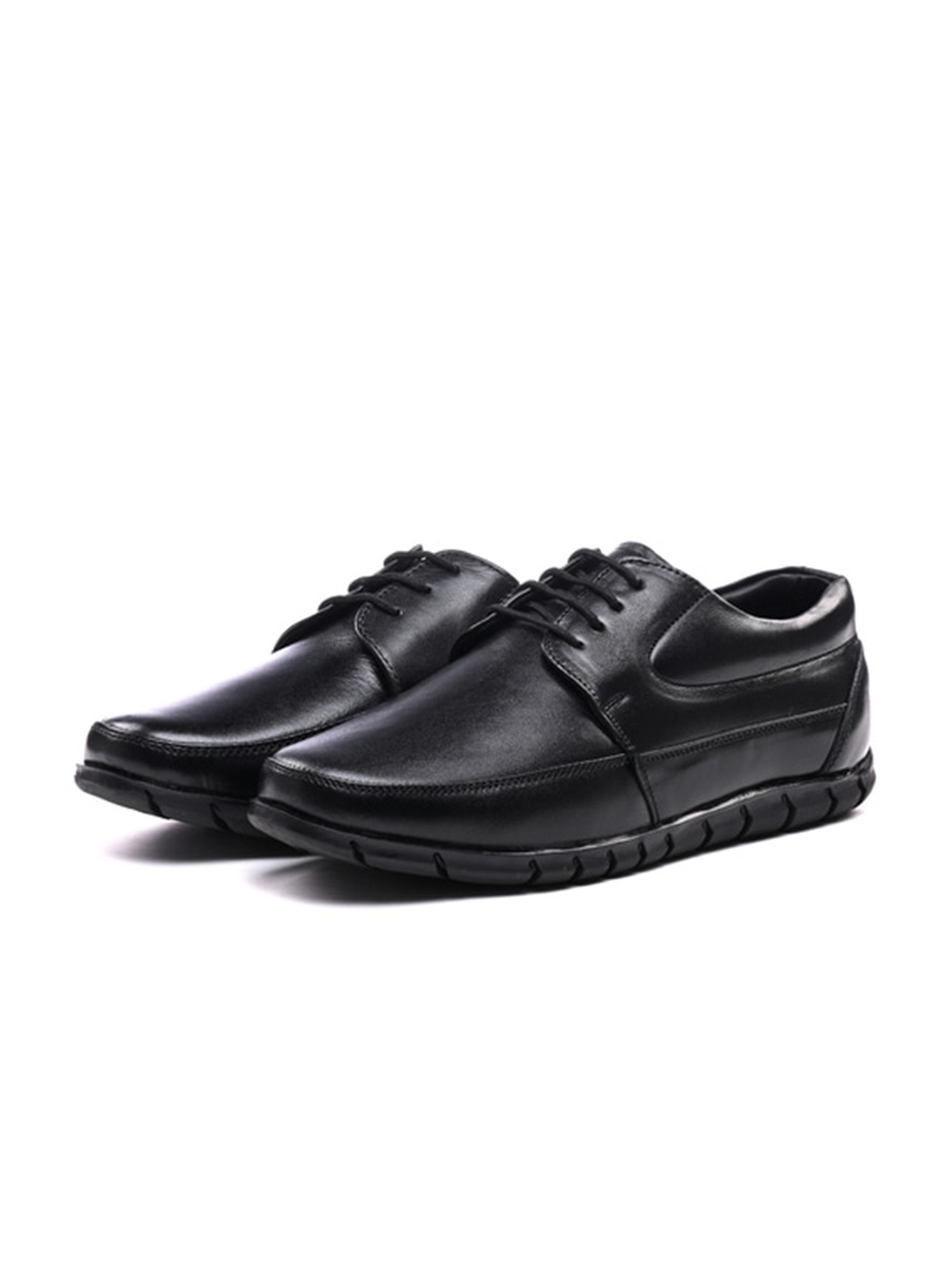 

ITALIAN ELEGANZA Men Round Toe Leather Oxfords Shoes, Black