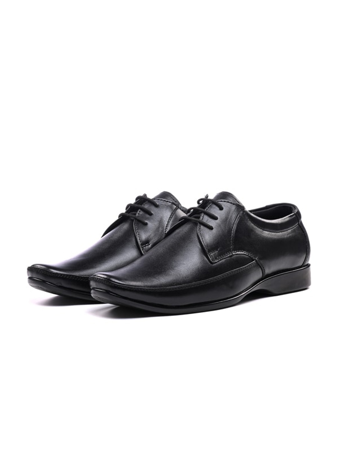 

ITALIAN ELEGANZA Men Textured Leather Formal Oxfords, Black