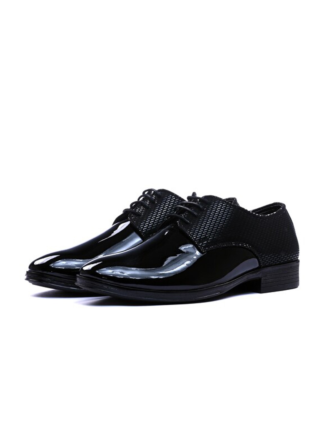

ITALIAN ELEGANZA Men Round Toe Formal Oxfords, Black