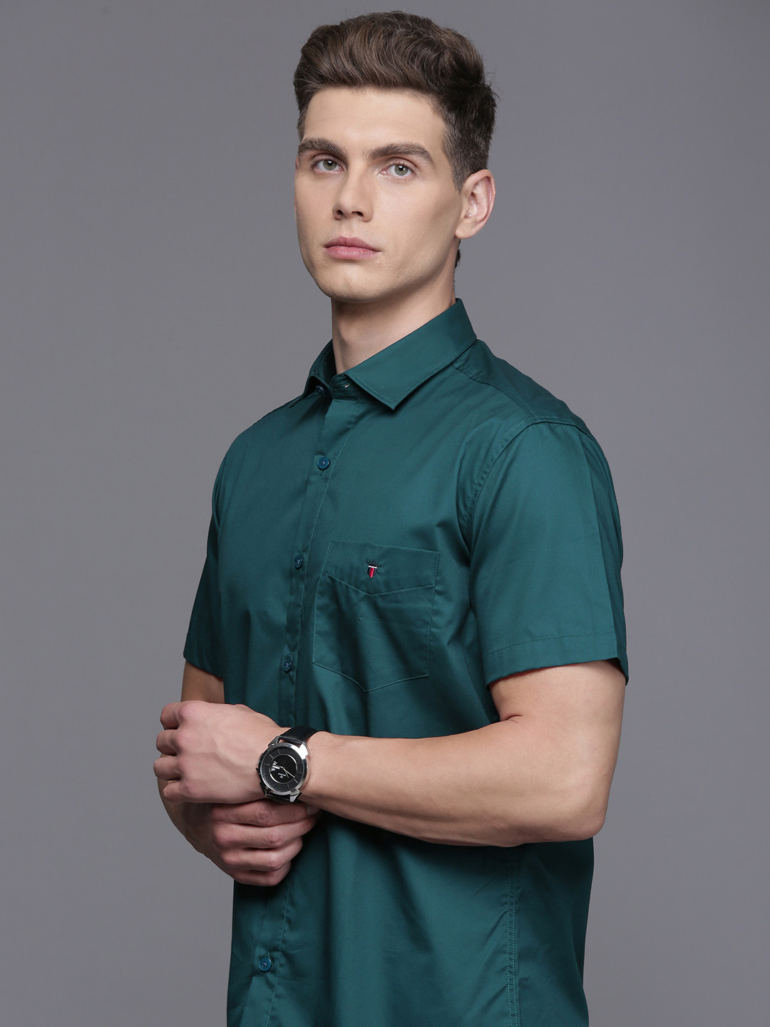 

Louis Philippe Sport Pure Cotton Slim Fit Casual Shirt, Green
