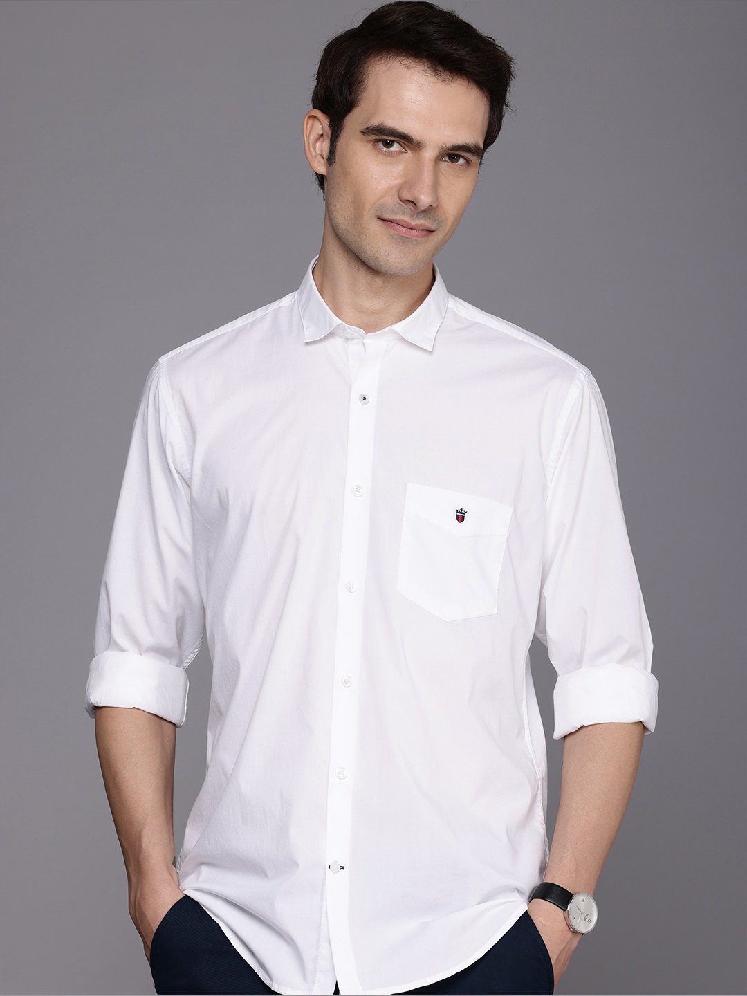 

Louis Philippe Sport Men Slim Fit Pure Cotton Casual Shirt, White